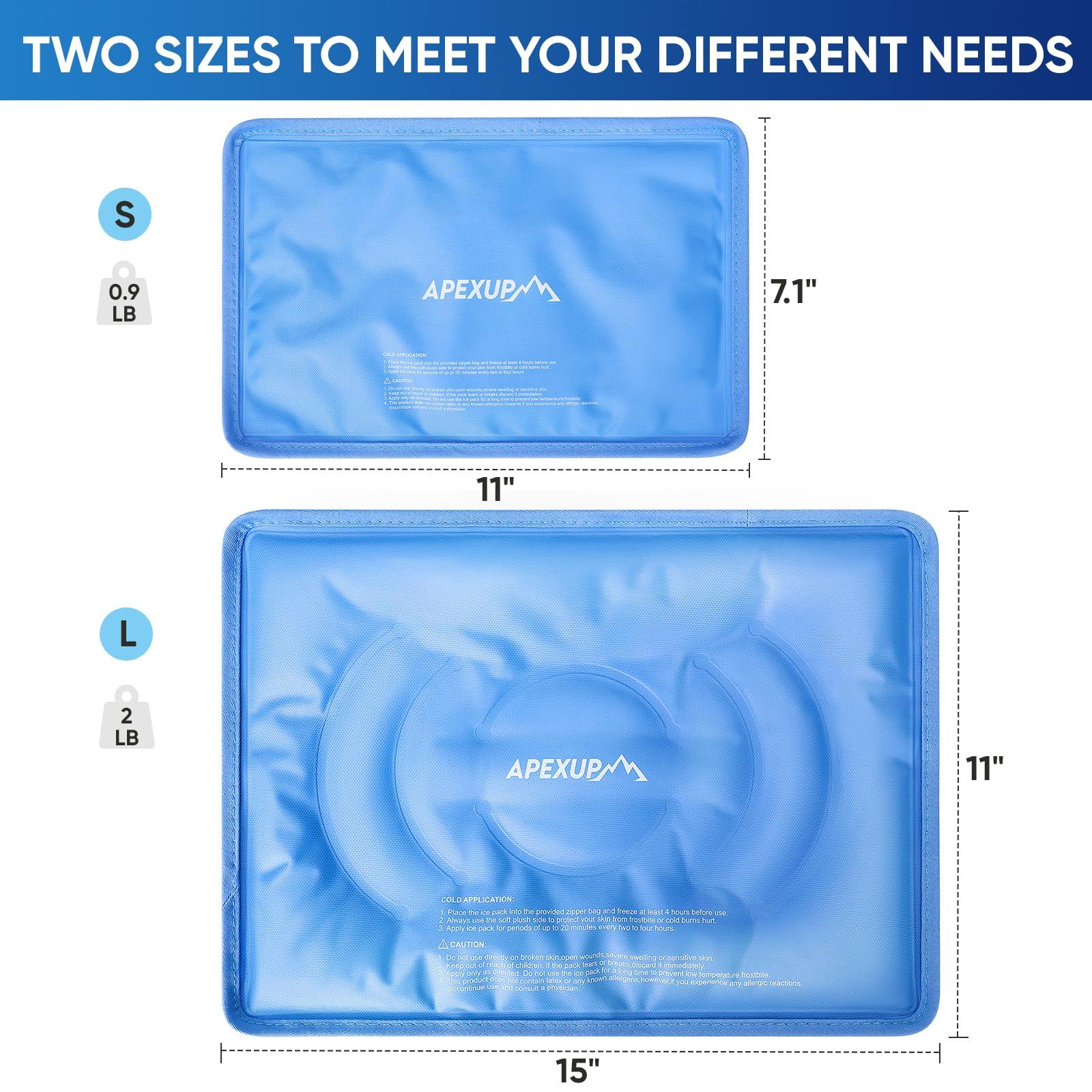 APEXUP Gel Ice Packs for Injuries Reusable, Flexible Double Sided Cold Packs for Injuries, Ice Pack for Knee, Shoulder, Back, Hip, Leg, Arm (Blue, S, 1PK) - Image 4