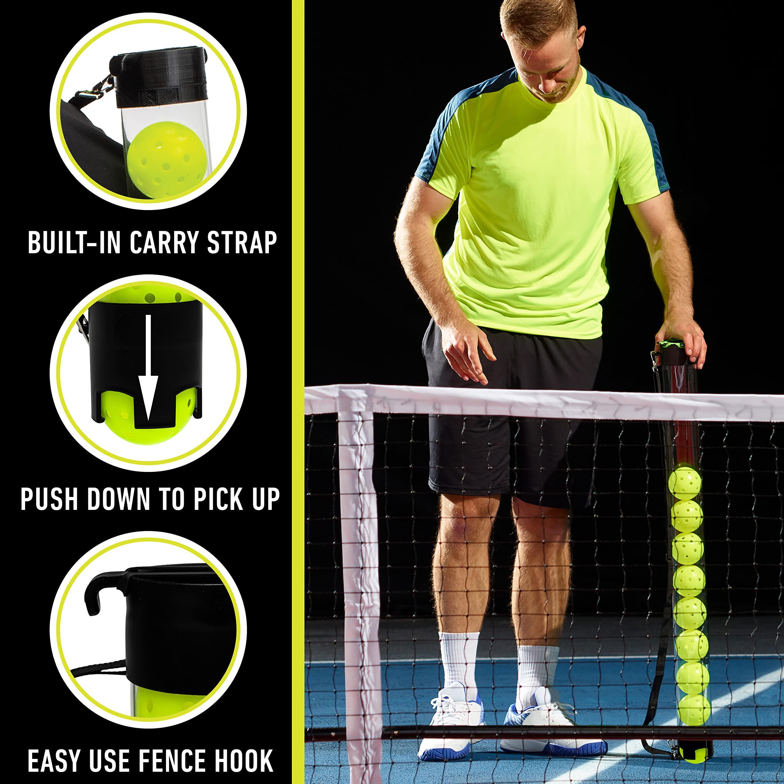 Franklin Sports Pickleball, Tennis + Padel Ball Hopper Tubes - (15) Tennis/Padel Ball + (13) Pickleball Picker Upper Tubes - Quick Pickup + Storage - Balls Not Included - Image 2