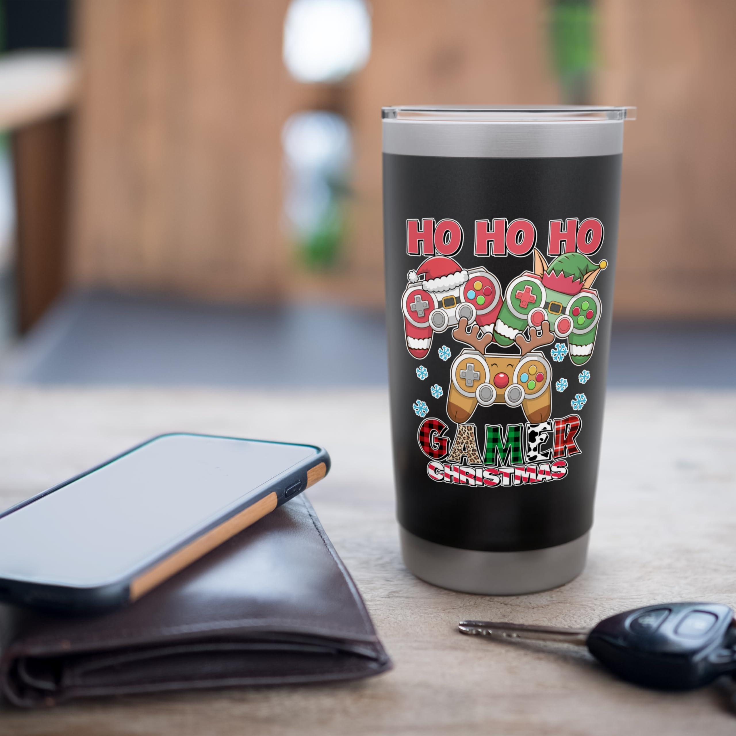 Ho Ho Ho Gamer Christmas Gamer Men Boys Kids Stainless Steel Insulated Tumbler - Image 7