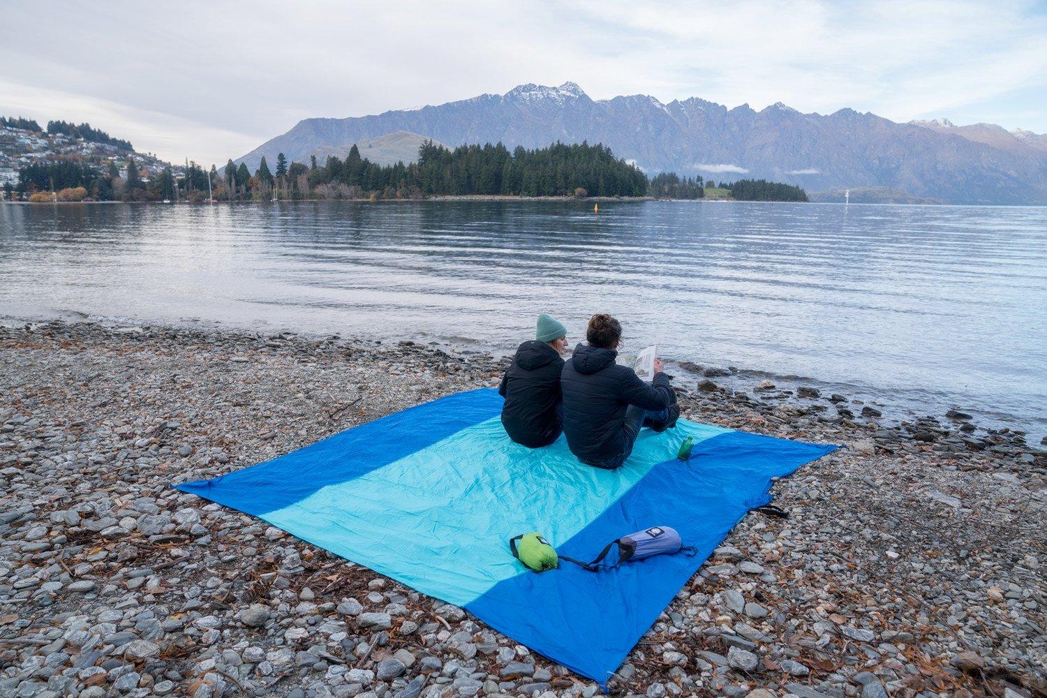 WEKAPO Beach Blanket Sandproof Waterproof, Extra Large Beach Mat, Oversized & Compact Sand Free Mat Quick Drying, Lightweight & Durable with 6 Stakes & 4 Corner Pockets - Image 8