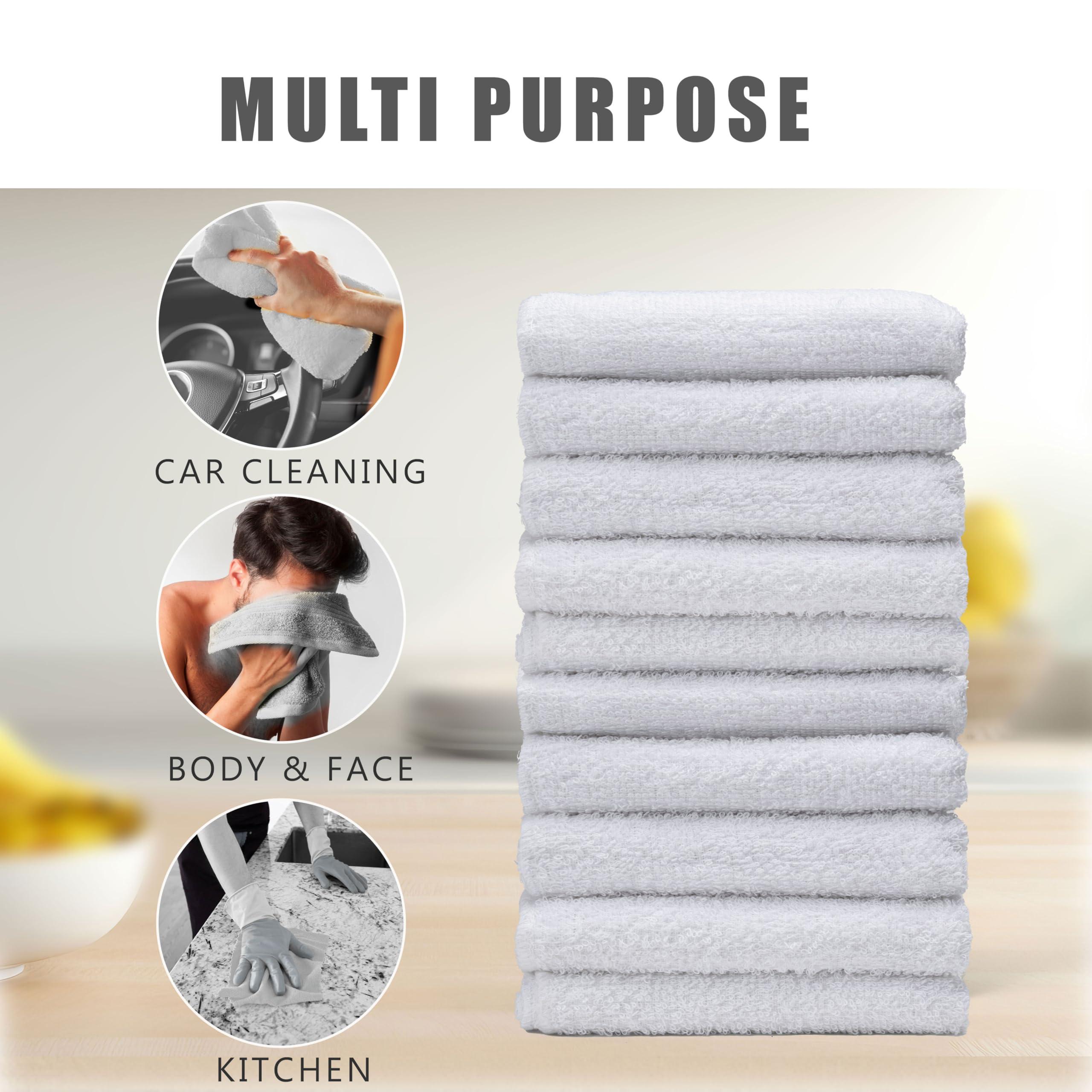 Textila Terry Wash Cloths – Pack of 10, White, 12x12 Inches – Soft, Absorbent & Multipurpose Cotton Washcloths for Face, Hand, Bath, Kitchen, Spa, Gym & Hotel Use - Image 5