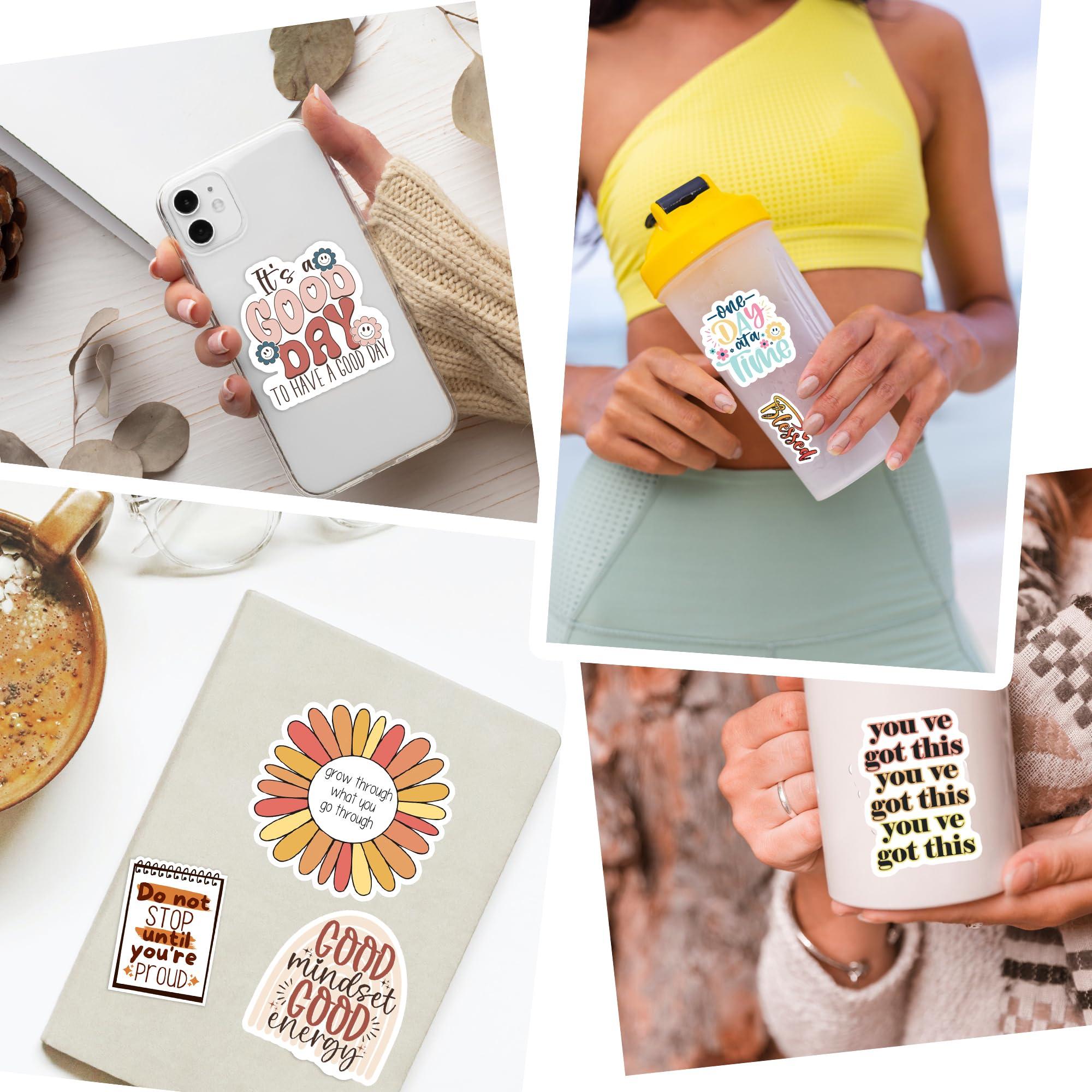 300PCS Motivational Stickers for Vision Board Water Bottles Laptops, Inspirational Quote Waterproof Vinyl for Journals Cups, Affirmation Boho Stickers for Women Holographic - Image 6