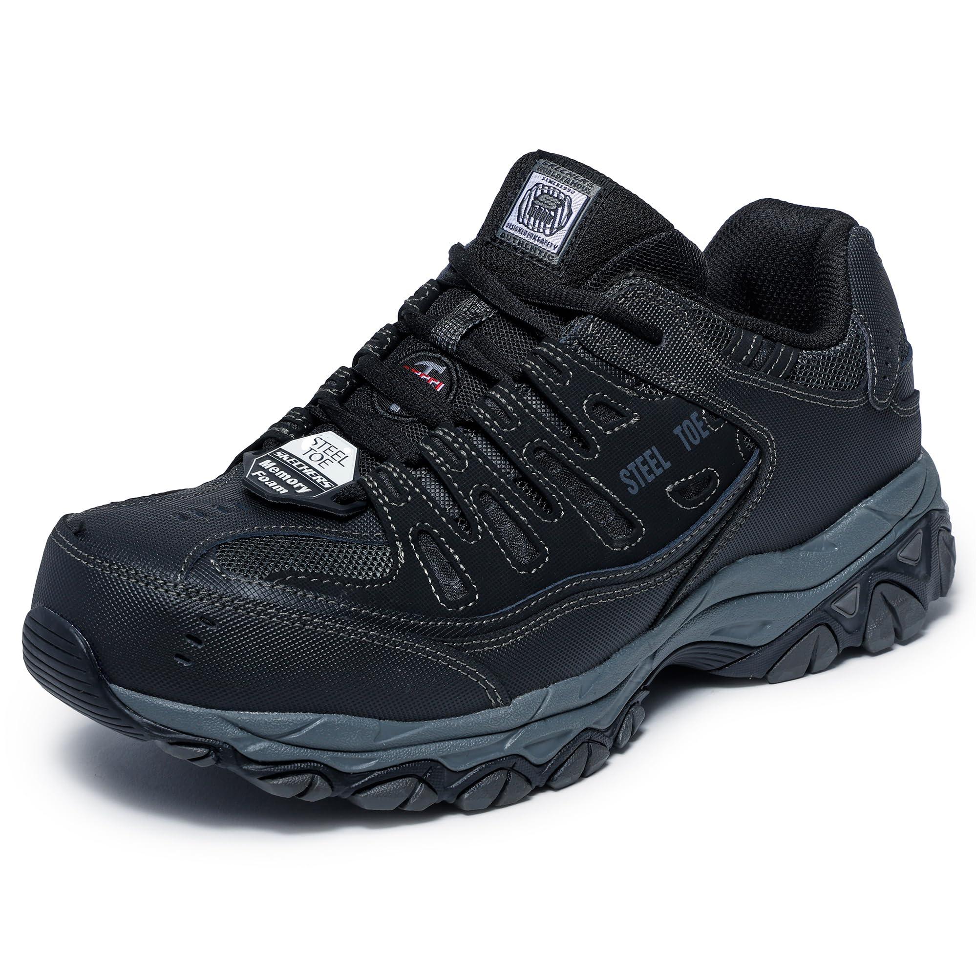 Skechers Men's Cankton Steel Toe Construction Shoe – Electrical Hazard Rated, Memory Foam