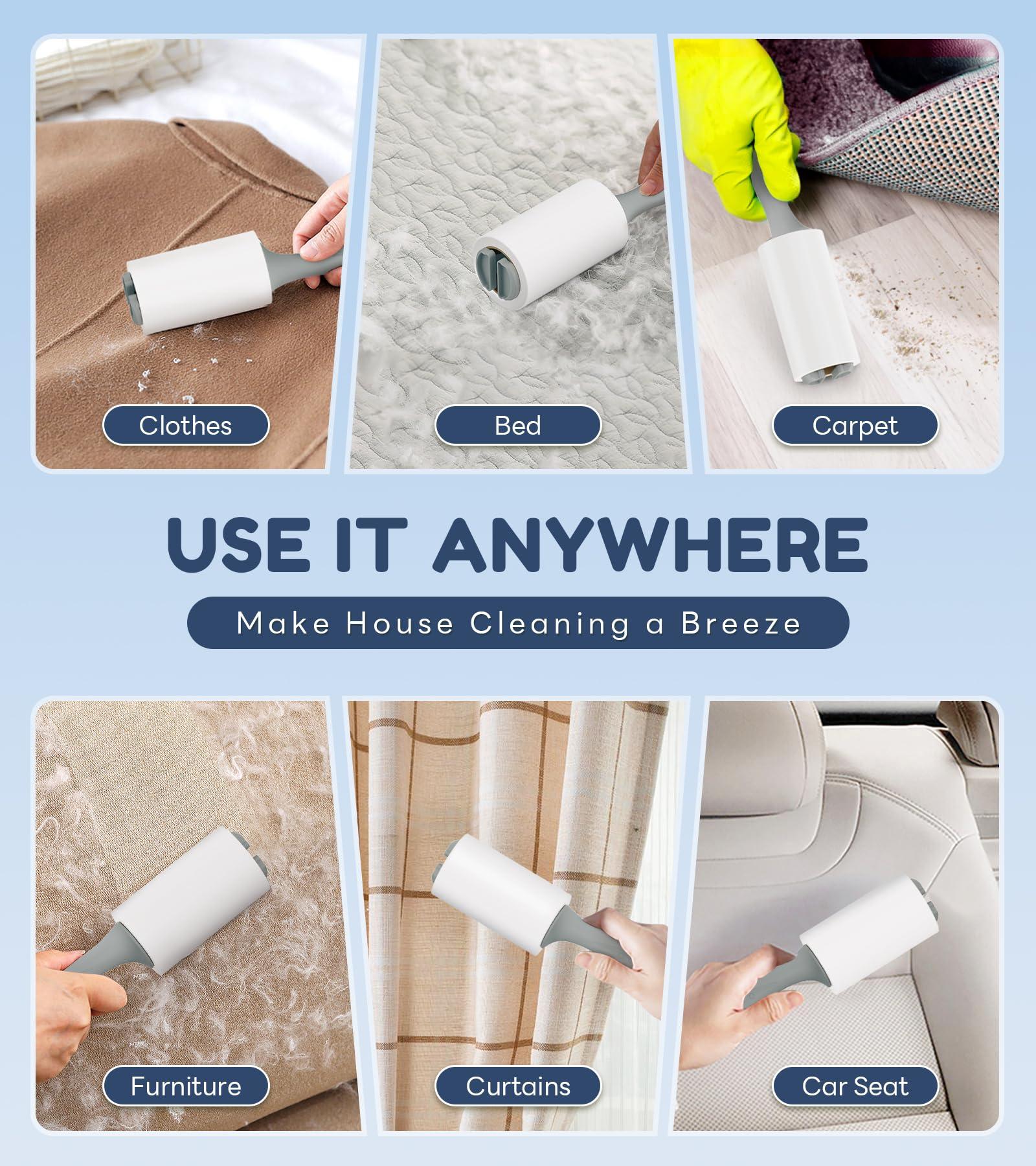 MONSEK 4X Extra Sticky Lint Roller for Pet Hair, Lint Rollers 315 Sheets Mega Value Set, Pet Hair Remover with 3 Upgraded Handle 3 Rollers, Portable Lint Remover for Clothes, Furniture, Dog & Cat Hair - Image 5
