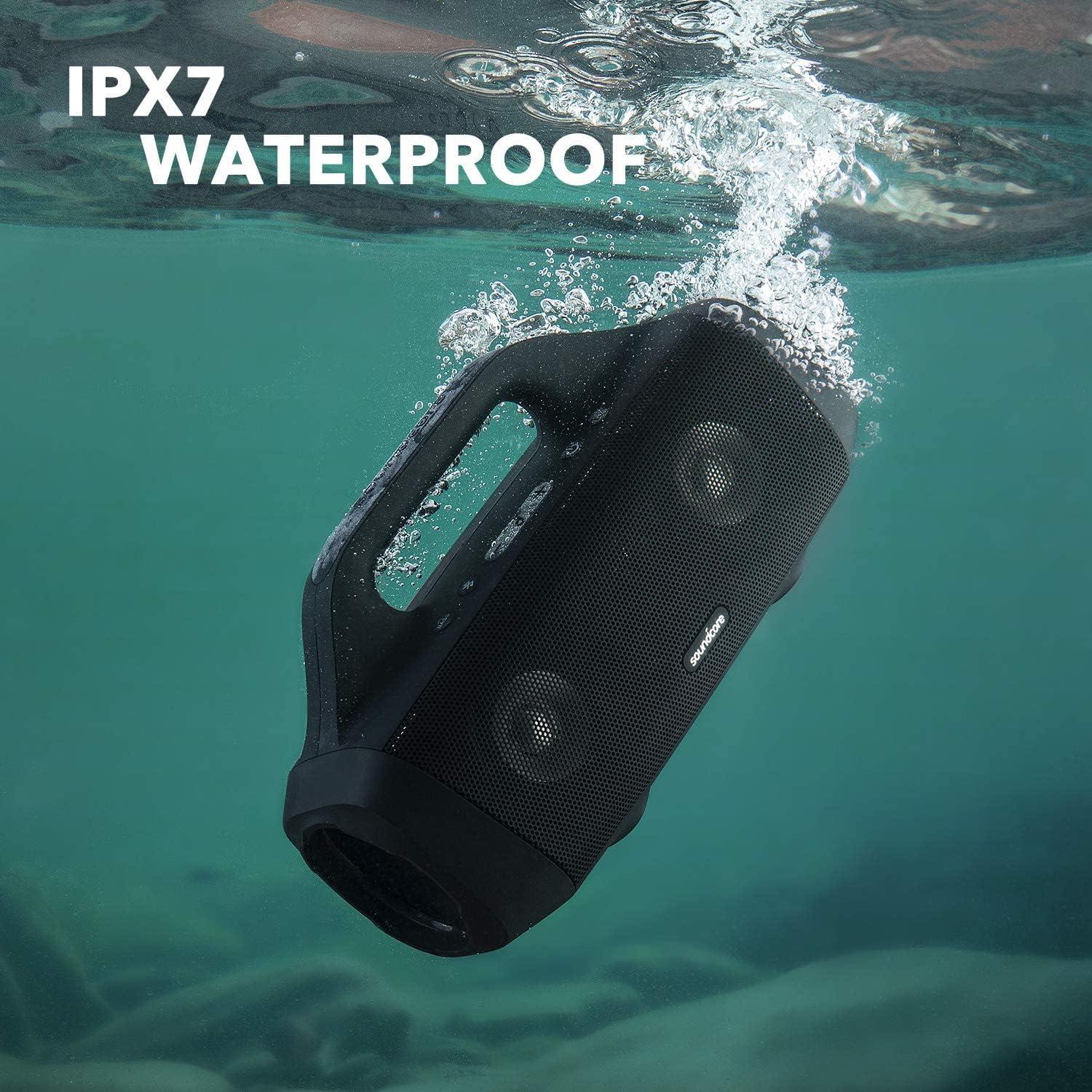 Soundcore Anker Motion Boom Waterproof Bluetooth Speaker with Titanium Drivers, BassUp Technology, IPX7, 24H Playtime, App, Built-in Handle, Outdoor Speaker for Camping, Pool, Beach, Backyard - Image 6