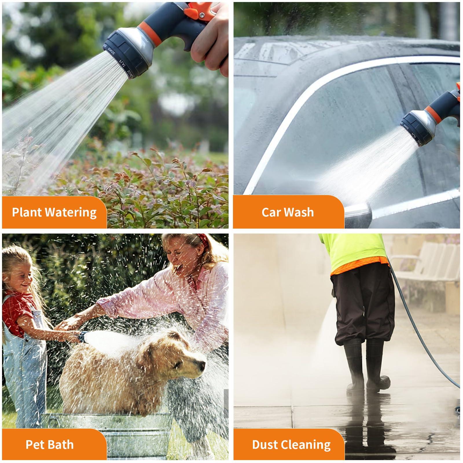 Garden Hose Nozzle Sprayer,Water Hose Sprayer with 8 Adjustable Spraying Modes,2 Pack High Pressure Nozzle Sprayer,Leak Proof Hand Sprayer for Watering Plants, Car and Pet Washing - Image 7