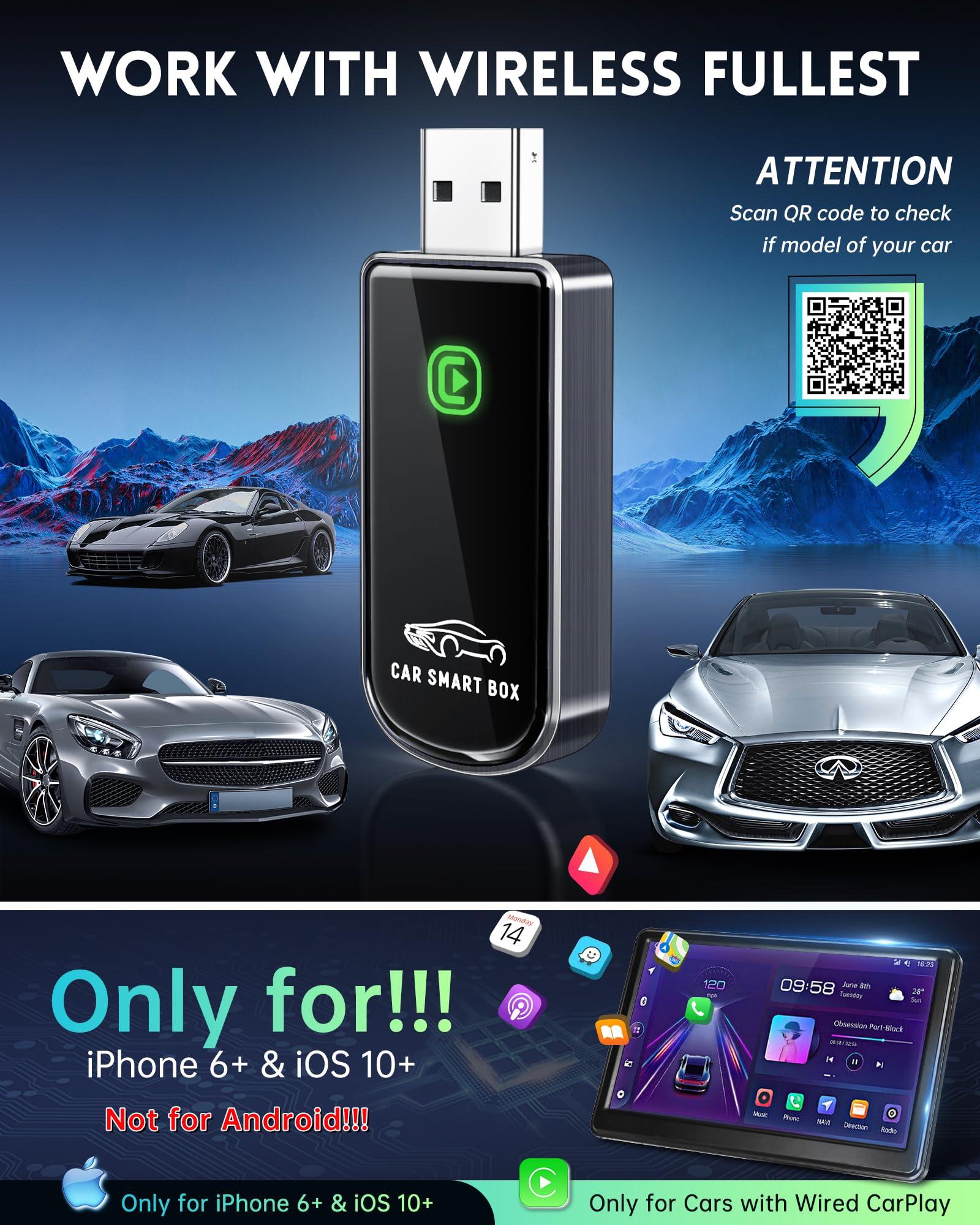 Wireless CarPlay Adapter- Mini Edition, Converts Factory Wired to Wireless CarPlay Dongle Plug & Play CarPlay Wireless Adapter for Apple iPhone iOS 10+ & Cars from 2015+(Brushed Cobalt Blue) - Image 7