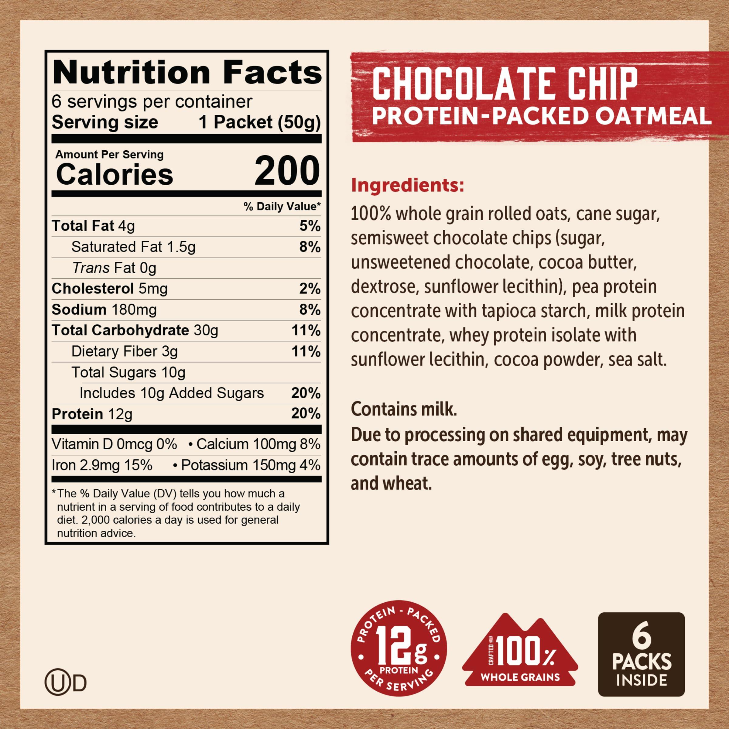 Kodiak Cakes Instant Oatmeal Packets - High Protein - 100% Whole Grains Breakfast Food - Chocolate Chip (36 Packets) - Image 7