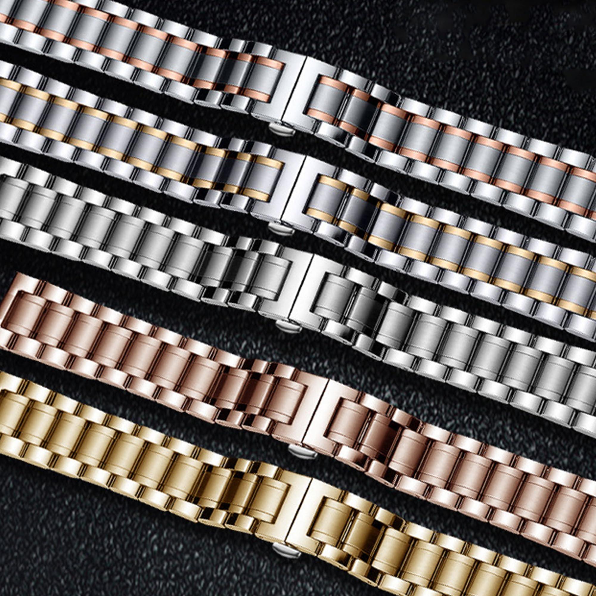 Gheper Metal Watchband Compatible with Samsung Galaxy Fit3[2024] SM-R390 Smartwatch Accessory 316L Stainless Steel Protective Frame Case Design Replacement Wrist Strap Bracelet for Women Men - Image 6