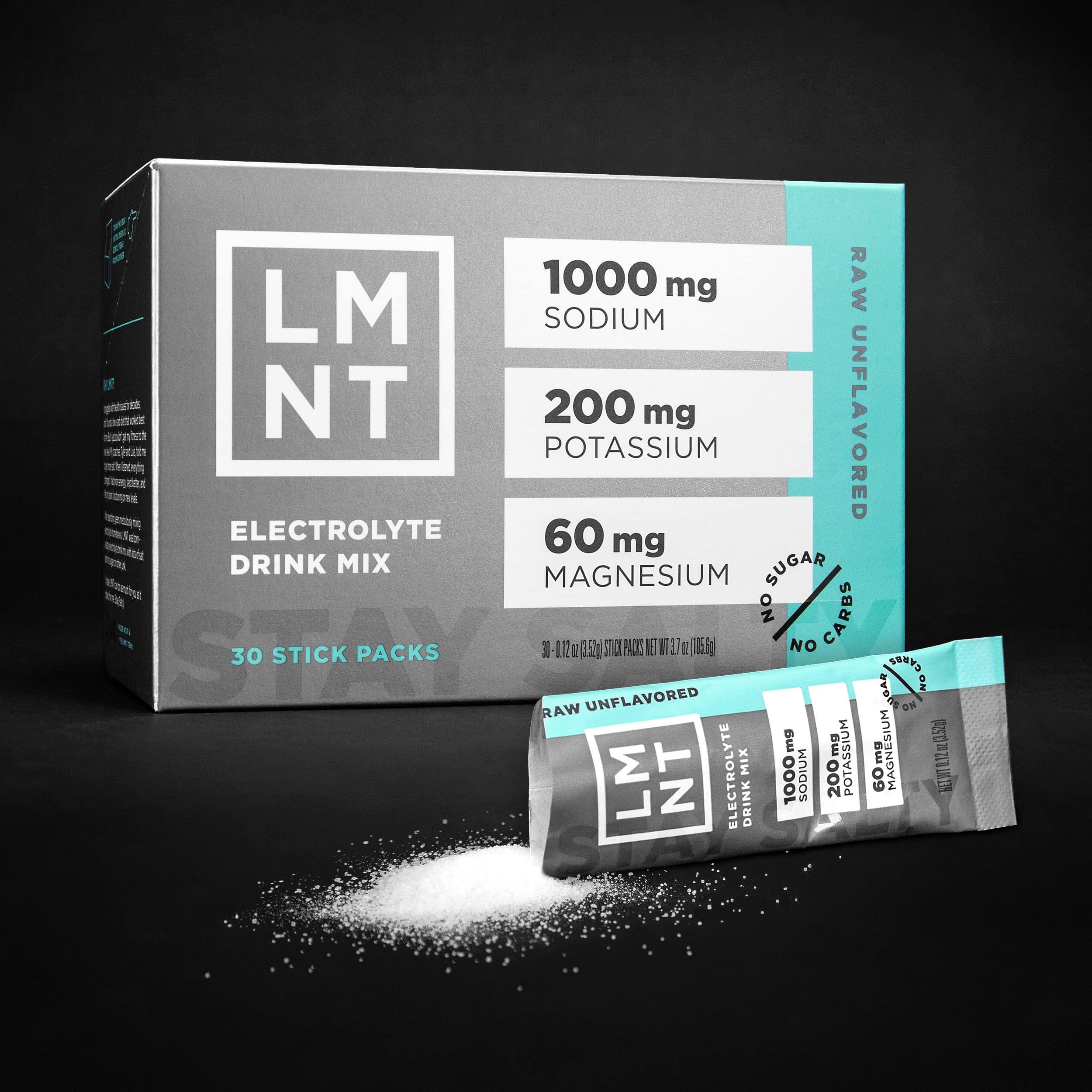 LMNT Zero Sugar Electrolytes - Raw Unflavored Salt | Drink Mix | 30-Count - Image 3