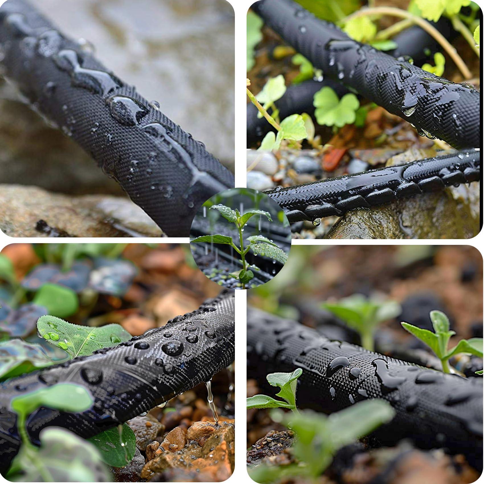 YXWUIVP 100-Foot Flat Soaker Hose - Providing an Efficient Watering Solution For Your Garden - with 3/4 Thread Connection Joints (50ft*2), Black - Image 4