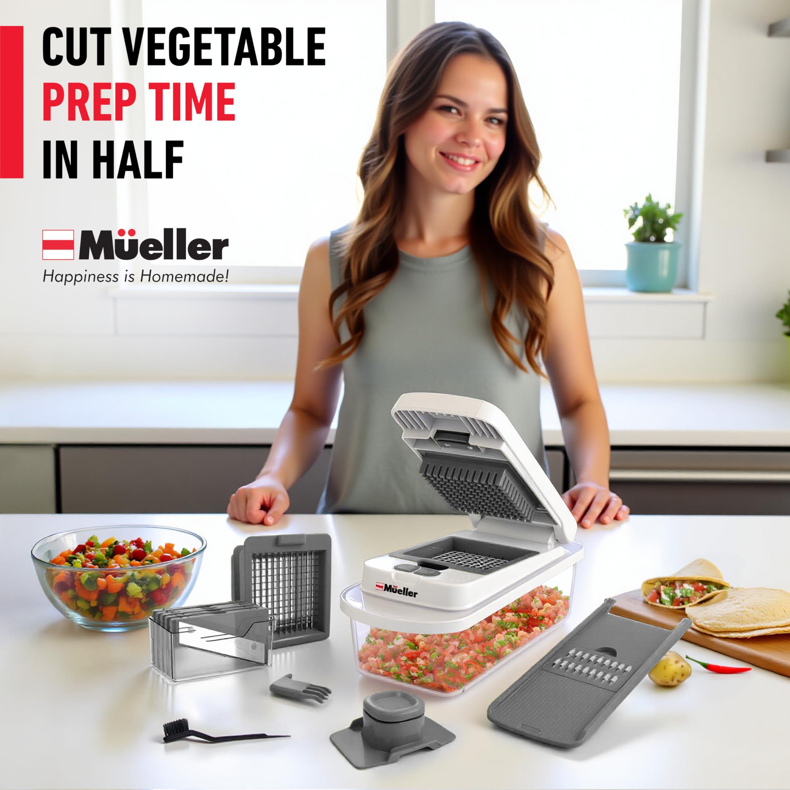 Mueller Pro-Series 10-in-1, 8 Blade Vegetable Chopper, Onion Mincer, Cutter, Dicer, Egg Slicer with Container, French Fry Cutter Potatoe Slicer, Home Essentials & Kitchen Gadgets, Salad Chopper - Image 2