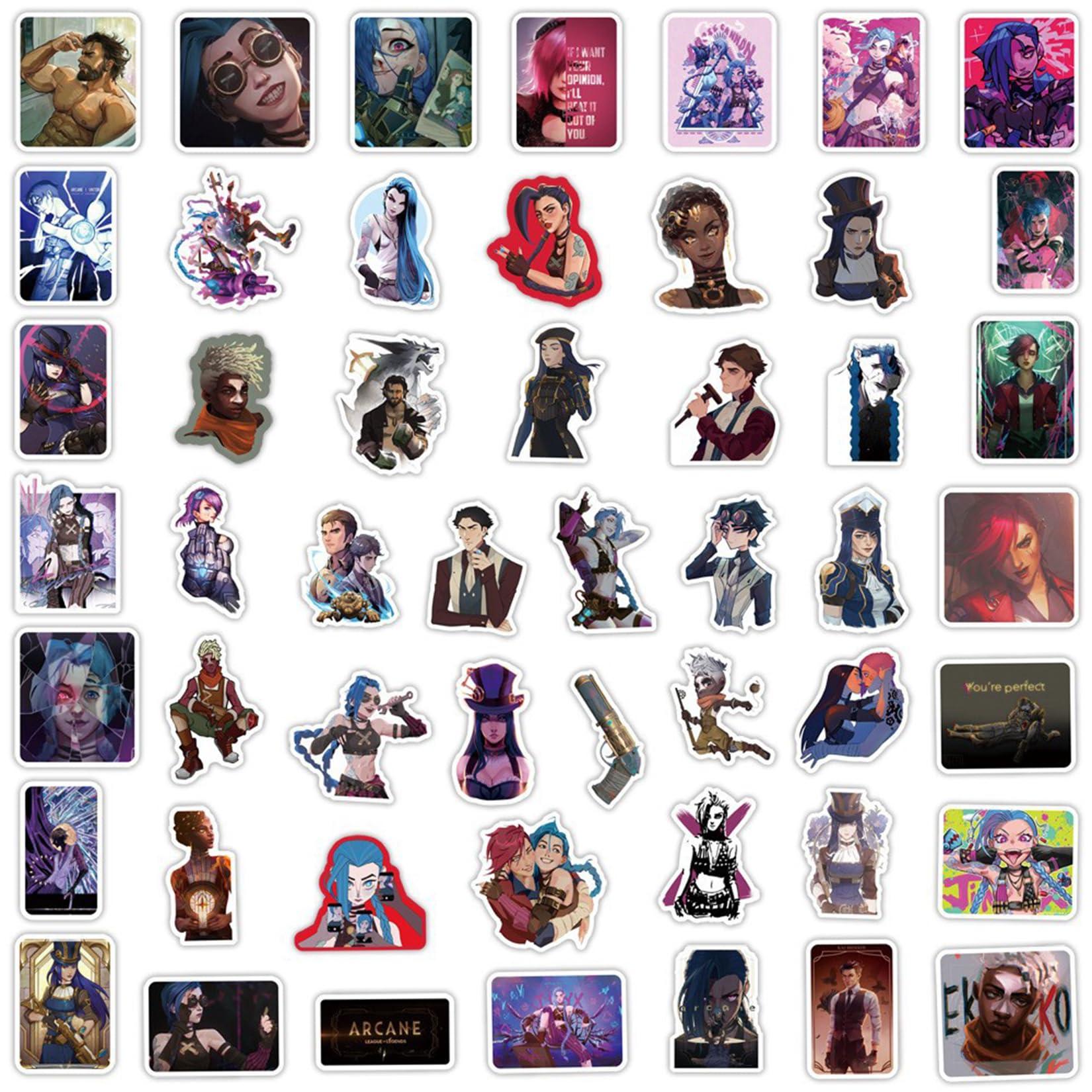 50Pcs Cartoon Arcane：League of Legends Waterproof Stickers for Water Bottle Cup Laptop Bike Skateboard Luggage Box Vinyl Graffiti Patches BREH - Image 4