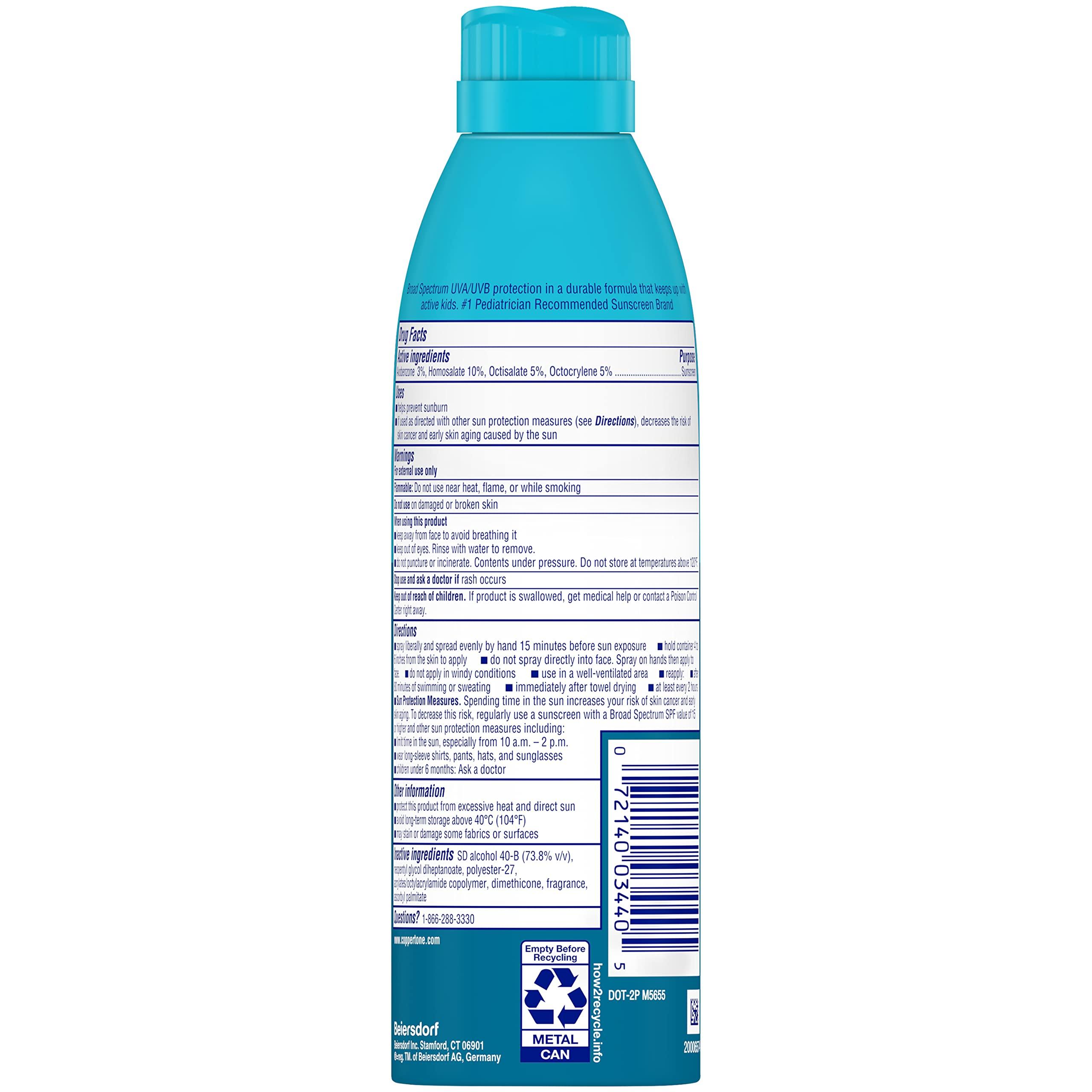 Coppertone Kids Sunscreen Spray SPF 50, Water Resistant Spray on Sunscreen for Kids, Pediatrician Recommended, 5.5 Oz Can, Pack of 3 - Image 12