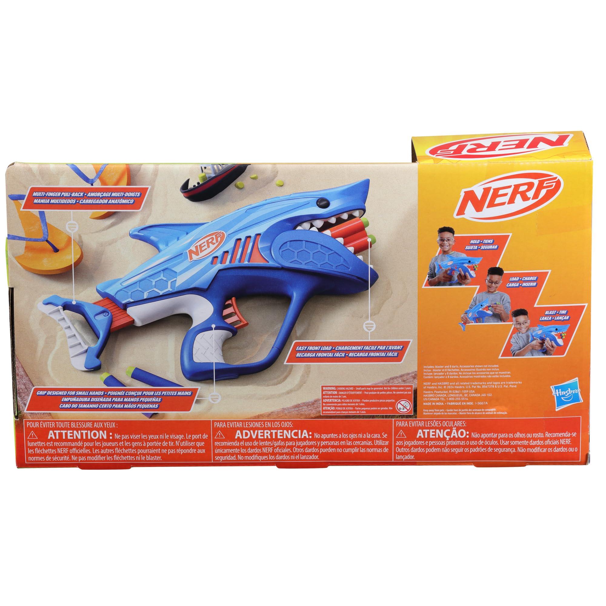 NERF Junior Wild Sharkfire, Easy Play Dart Blaster, 8 Nerf Elite Darts, Nerf Blaster Shark Toys for 6 Year Old Boys & Girls & Up, Outdoor Toys - Image 15