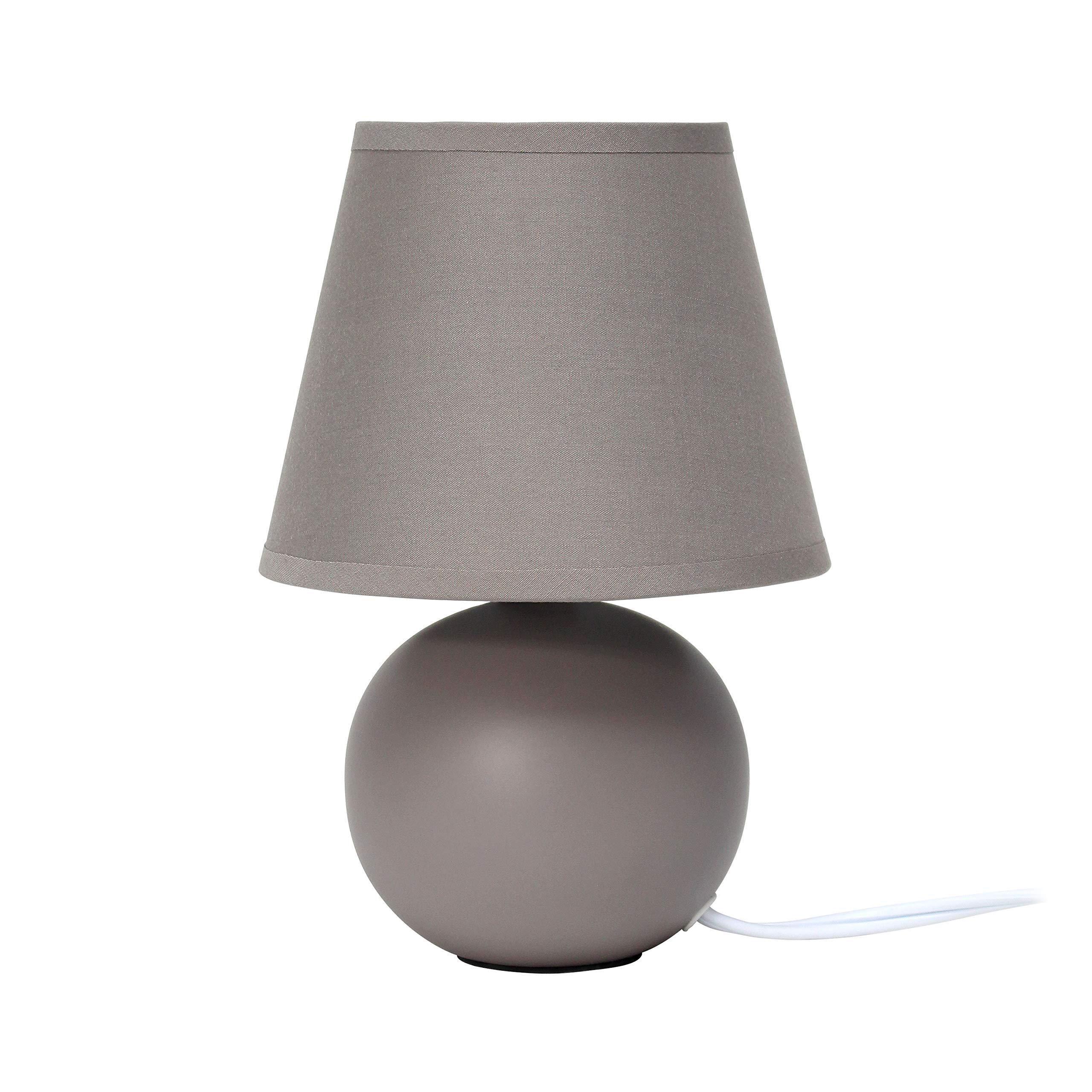 Simple Designs LT2008-GRY Mini Ceramic Globe Table Lamp with Matching Fabric Shade, Gray 5.51 x 5.51 x 8.66 - Image 9