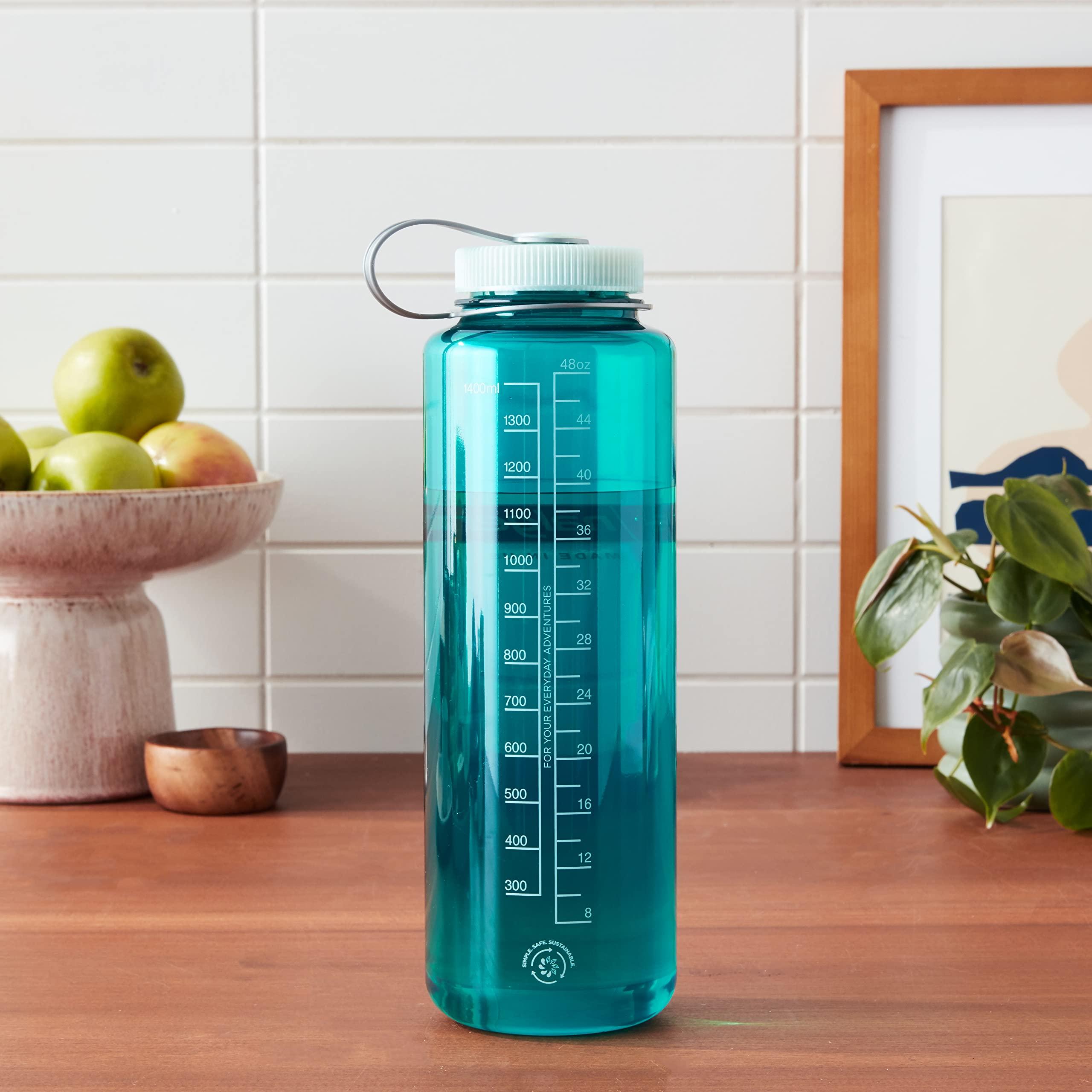 Nalgene Sustain Tritan BPA-Free Water Bottle Made with Material Derived from 50% Plastic Waste (using ISCC certified mass balance), 48 OZ, Wide Mouth, Trout - Image 2