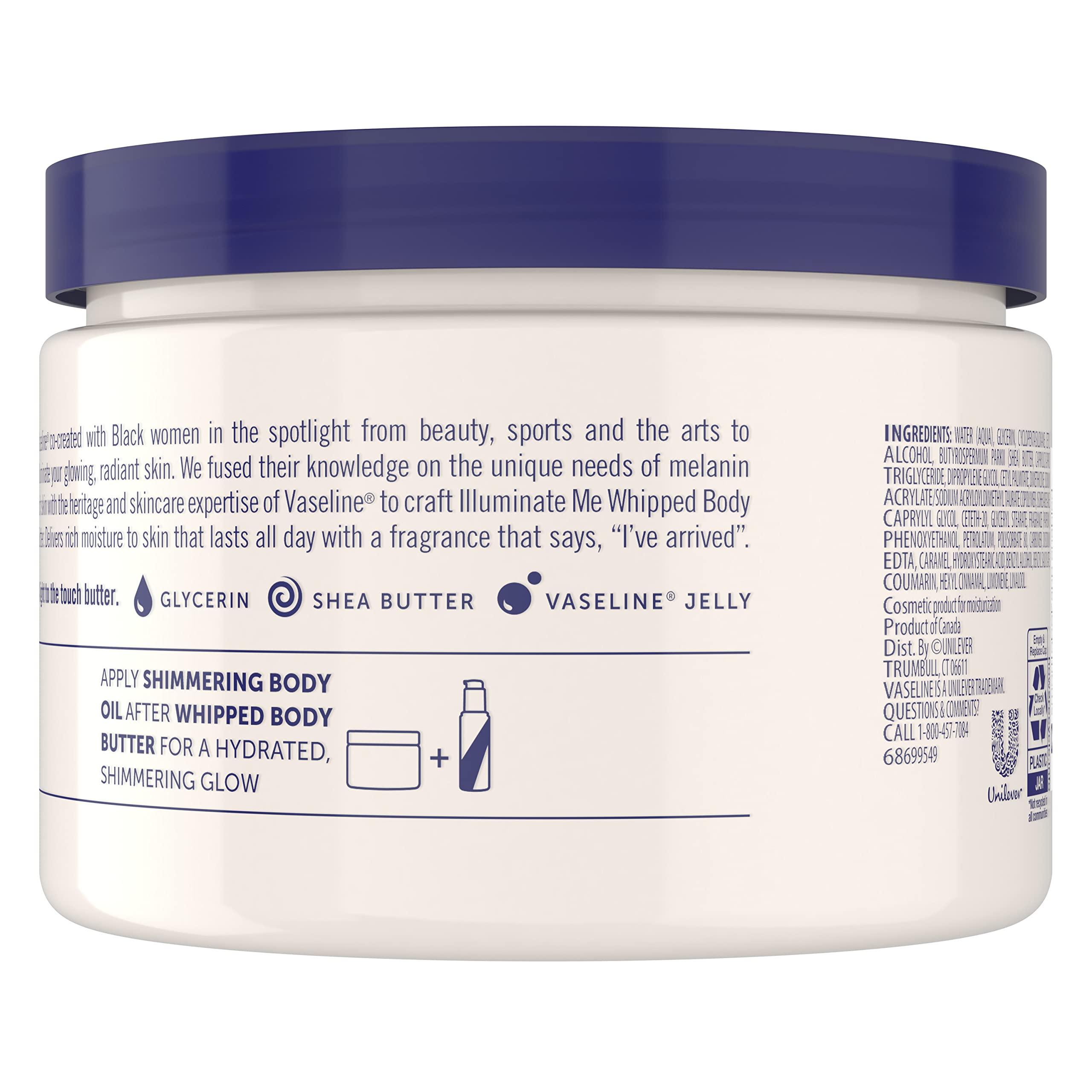 Vaseline Illuminate Me Shea Butter Whipped Body Butter for Melanin Rich Skin Provides 24 Hour Moisturization for Dry Skin 11 oz - Image 2