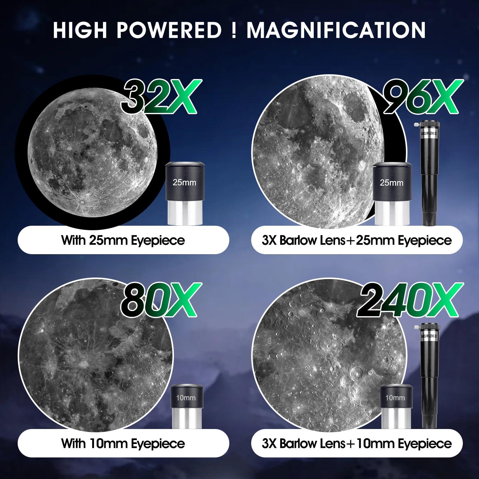 Telescope for Kids Beginners, Telescope for Kids 8-12, High Power 70mm Aperture 300mm Focal Length Astronomical Scope with Wireless Remote - Image 3