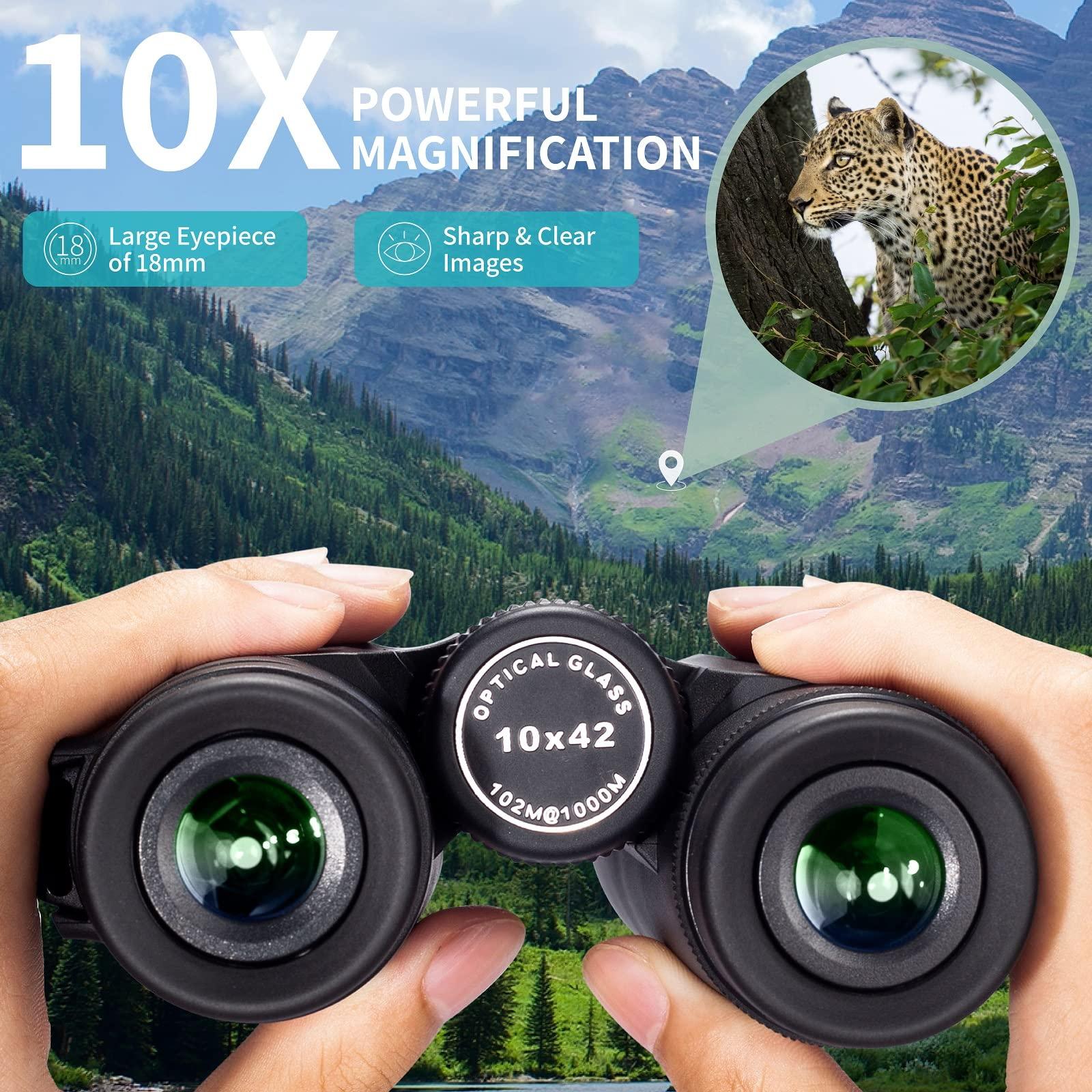 Gosky 10x42 Roof Prism Binoculars for Adults, HD Professional Binoculars for Bird Watching Travel Stargazing Hunting Concerts Sports-BAK4 Prism FMC Lens-with Phone Mount Strap Carrying Bag - Image 3