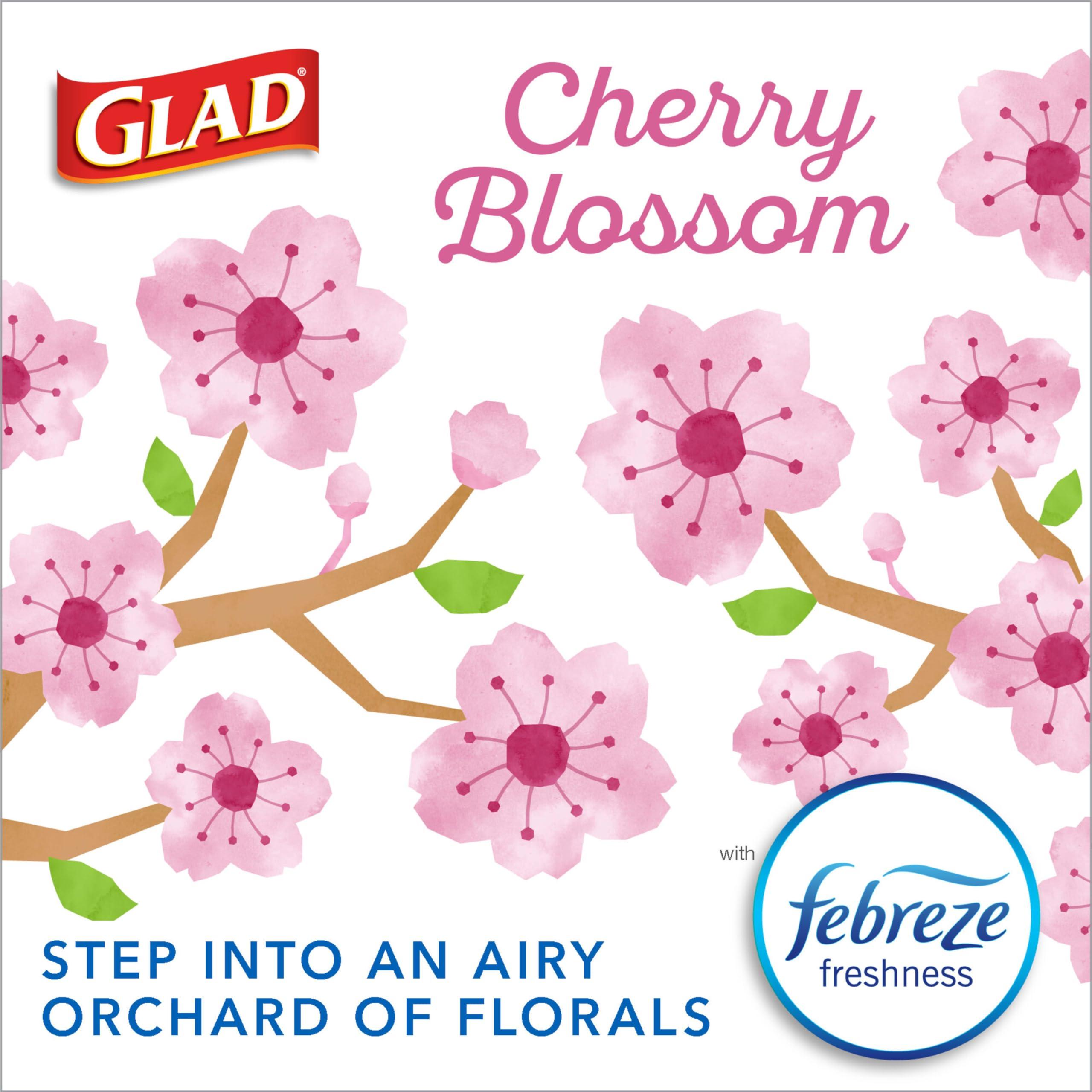 Glad ForceFlex MaxStrength Tall Kitchen Trash Bags, 13 Gal, Cherry Blossom, 34 Ct (Package May Vary) - Image 3
