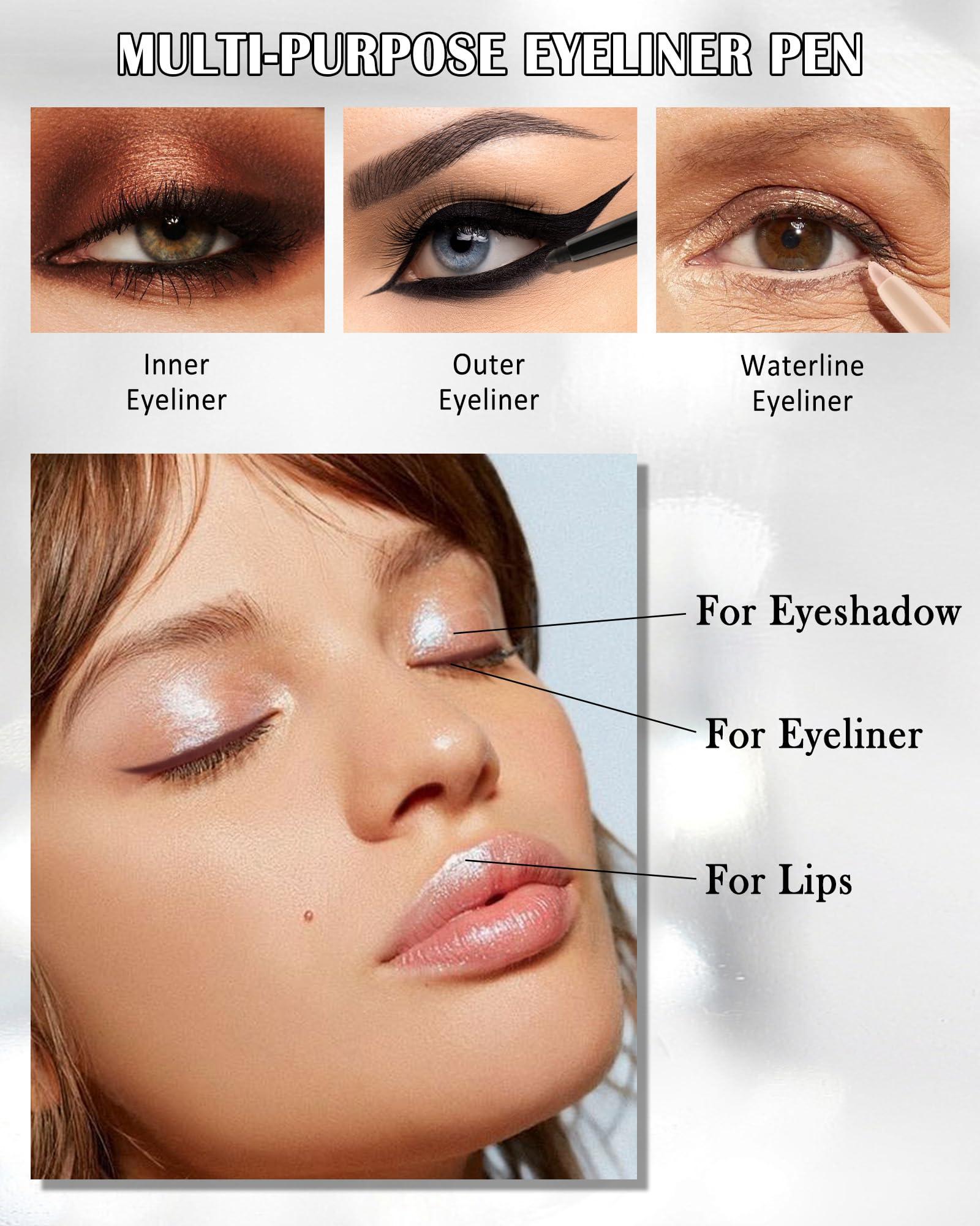 Black Gel Eyeliner for Older Women, Waterproof Smudge-Proof Retractable Eyeliner Pencil, Long Lasting 24H, Matte Cream Eyeliner Waterline with Sharpener, Eye Liner for Mature Women Sensitive Eyes-2Pcs - Image 6