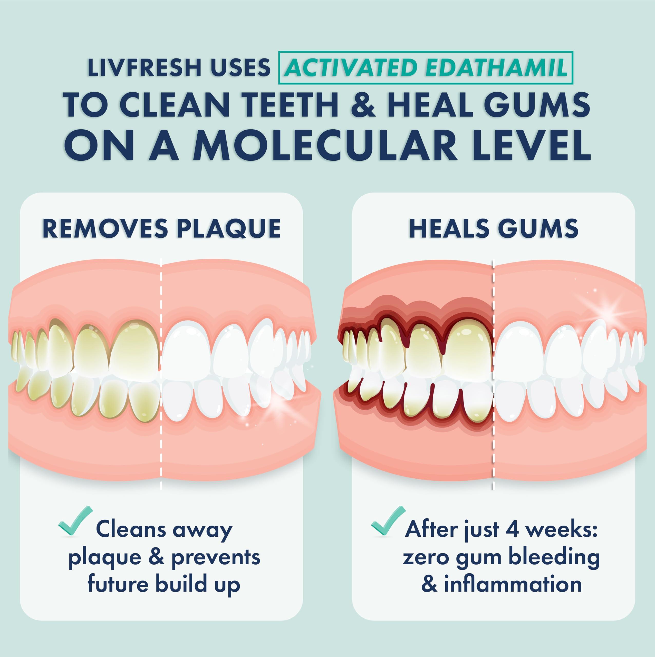 LIVFRESH Toothpaste Gel, Clinically Proven to Remove Plaque 250% Better, Improves Gum Health 190% Better, Prevents & Reduces Tartar, Freshens Breath, SLS Free Dental Gel, Wintergreen - Image 2