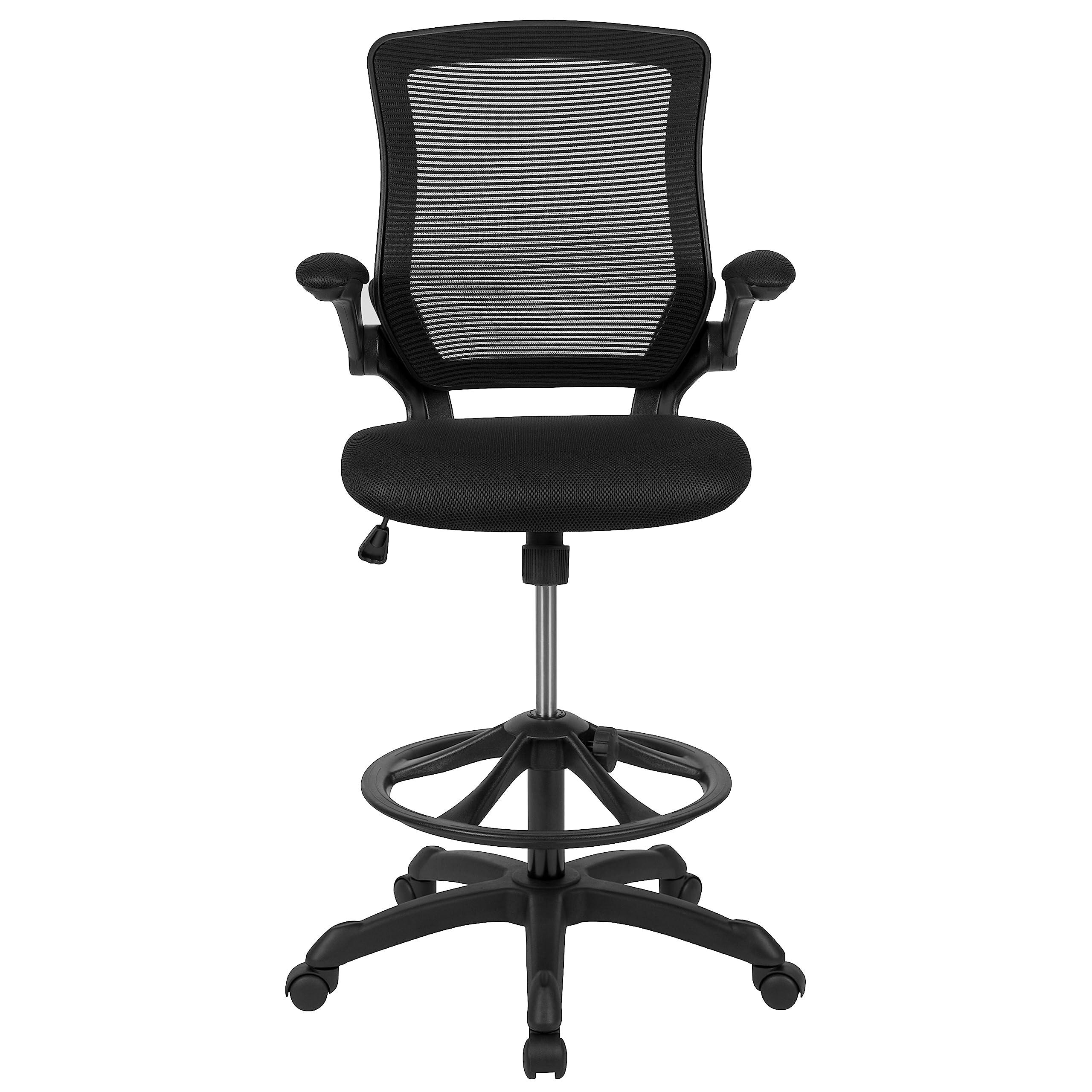 Flash Furniture Kale Mid-Back Swivel Office Chair with Adjustable Foot Ring, Lumbar Support, and Seat Height, Ergonomic Mesh Executive Chair, Black - Image 12
