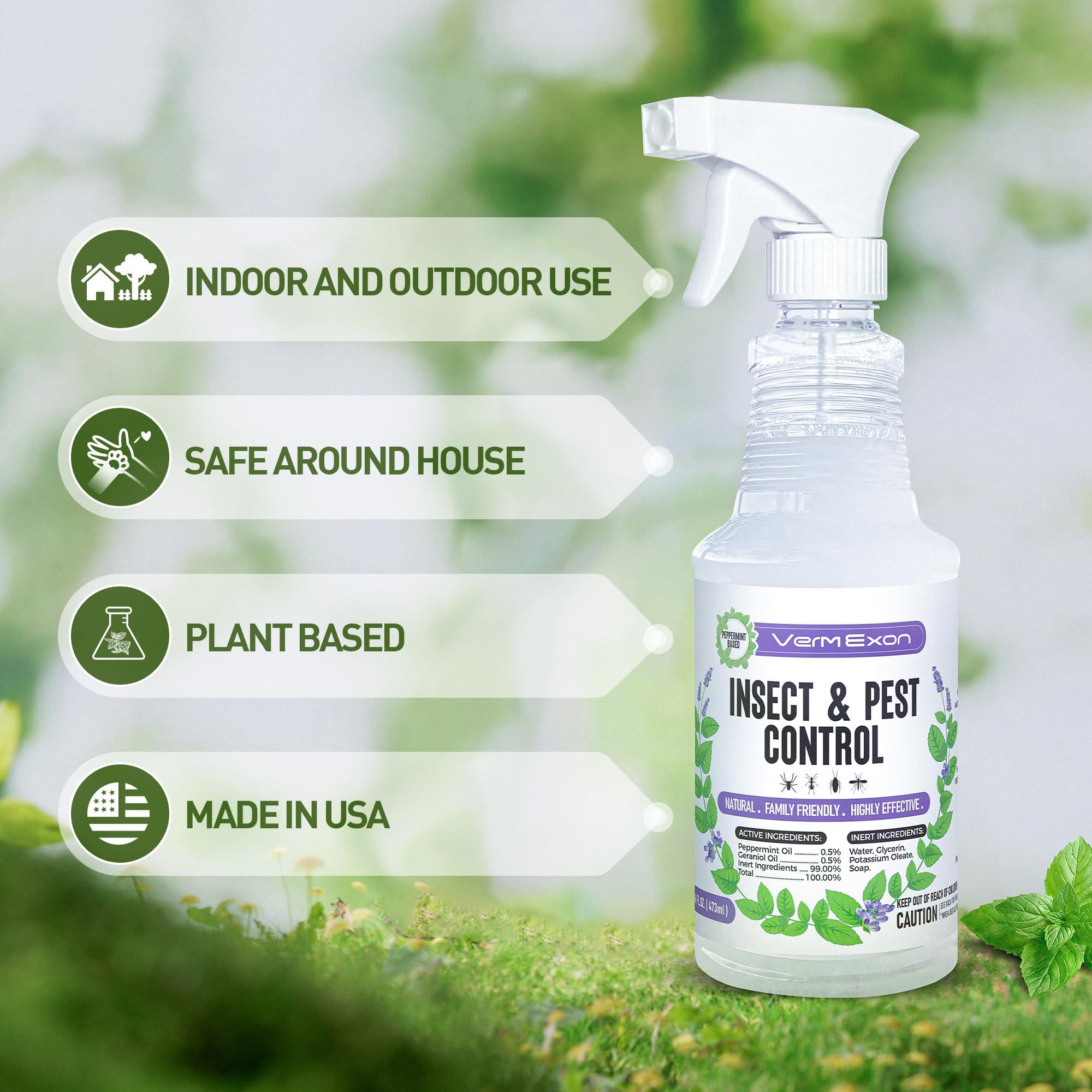 VermExon Peppermint Oil Insect & Pest Control Spray – 16oz Natural Plant-Based Bug Killer for Spiders, Ants, Flies, and Other Insects, Safe for Home & Kitchen Use - Image 3