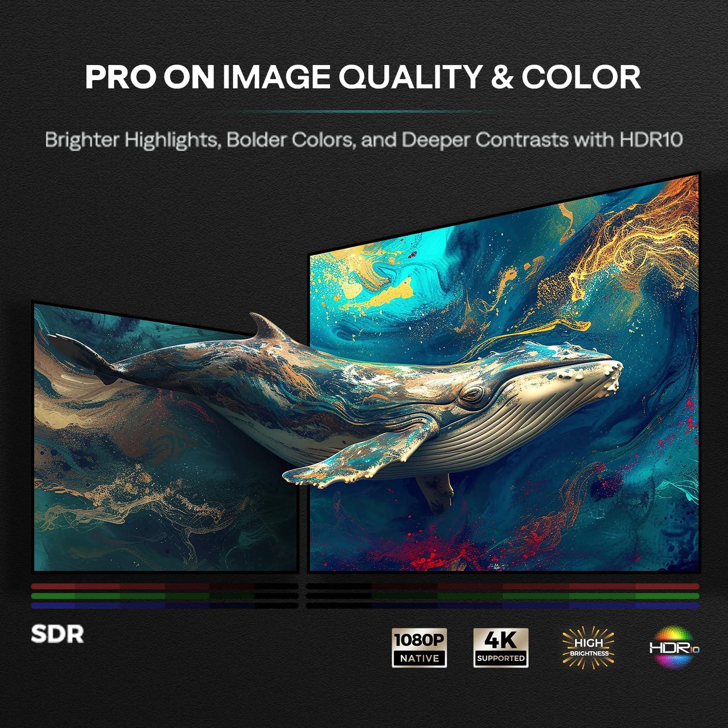 Aurzen EAZZE D1 Pro Smart Projector with WiFi and Bluetooth, Netflix Official, 20W Speakers, Dolby Audio & dbx-tv Total Sonics, Auto Focus & Keystone, Native 1080P Portable Outdoor Movie Projector - Image 5