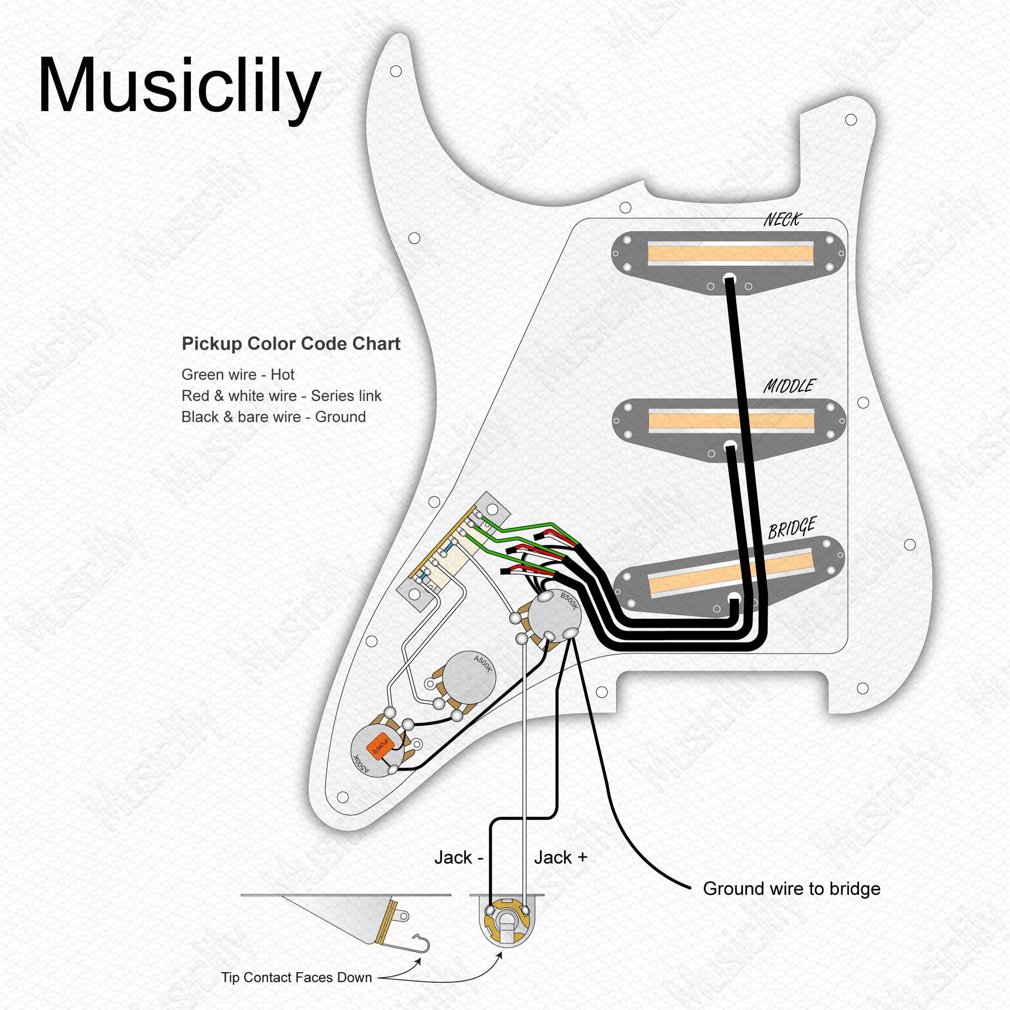Musiclily Pro-SE ST-DPHA Pre-wired SSS Pickguard with Alnico 5 Mini Rail Humbucker for Strat Style Electric Guitar, 4Ply Tortoise Shell - Image 3