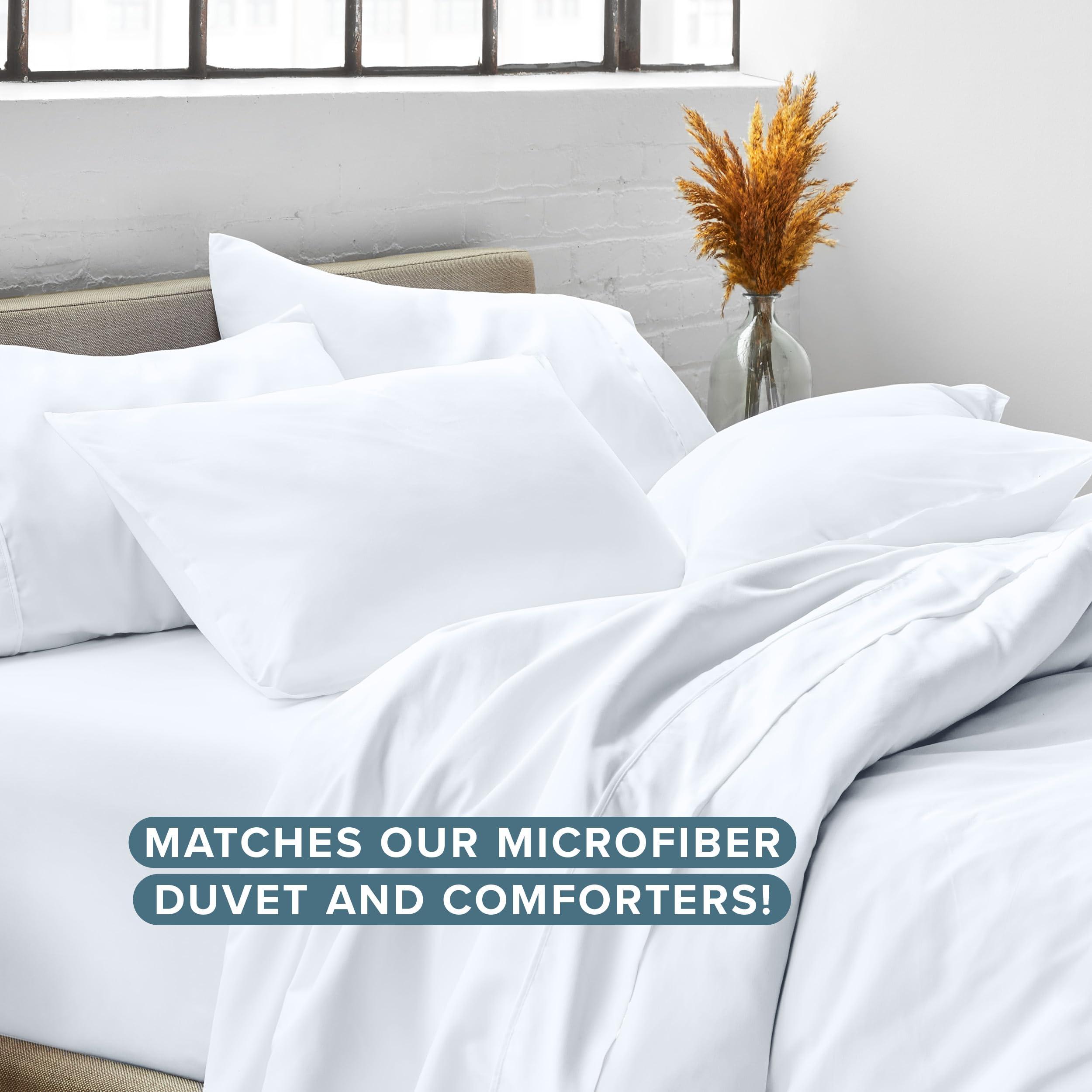 Bare Home Standard Pillow Sham Covers - Set of 2 - Premium 1800 Ultra-Soft Microfiber - Double Brushed - Stain & Fade Resistant - Bed Pillow Shams - Pillows Not Included (Set of 2, White) - Image 5