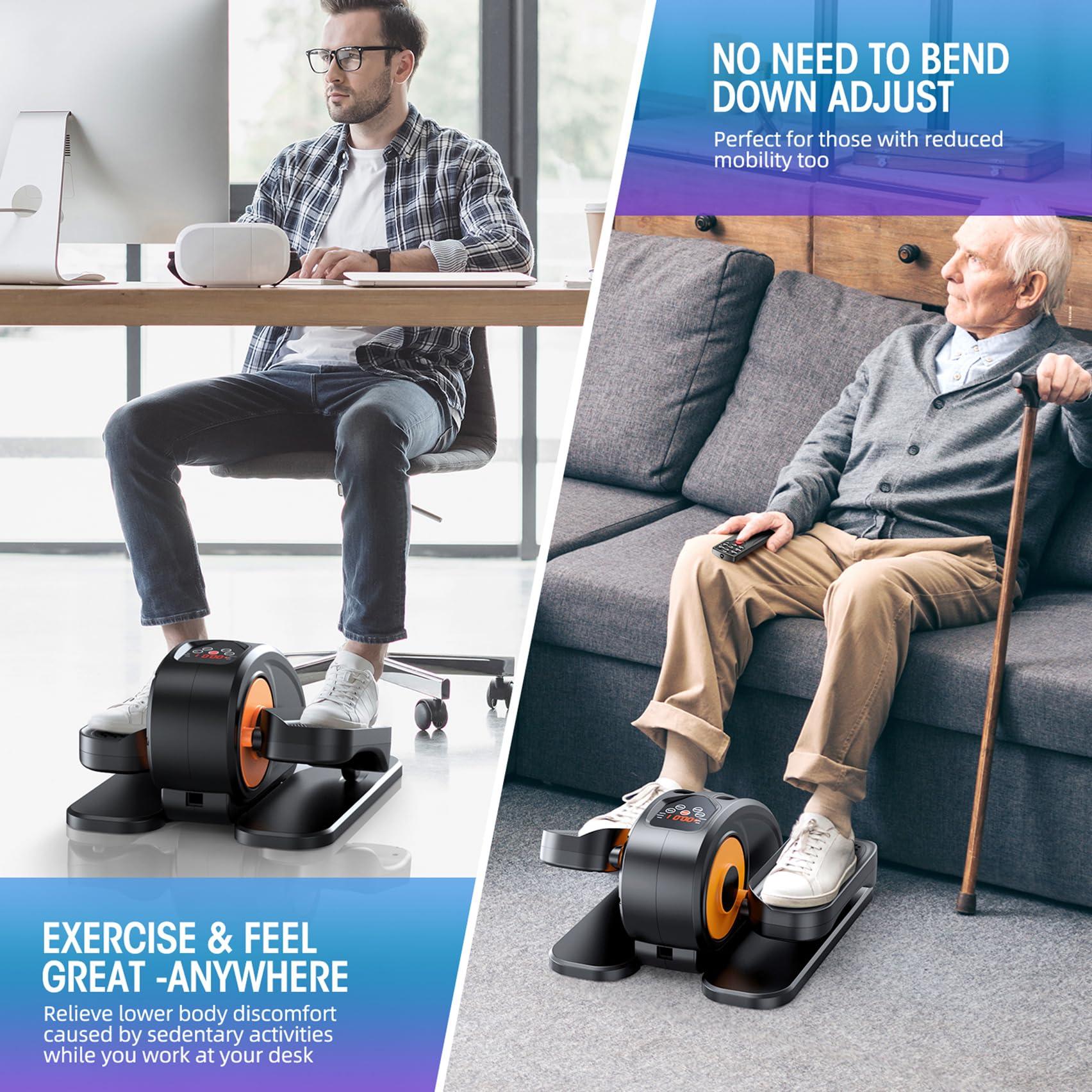 GUGTTR Under Desk Elliptical Machine, Ellipse Leg Exerciser for Seniors Fully Assembled, Quiet & Portable Electric Seated Pedal Exerciser with Remote Control & 12 Adjustable Speeds - Image 6