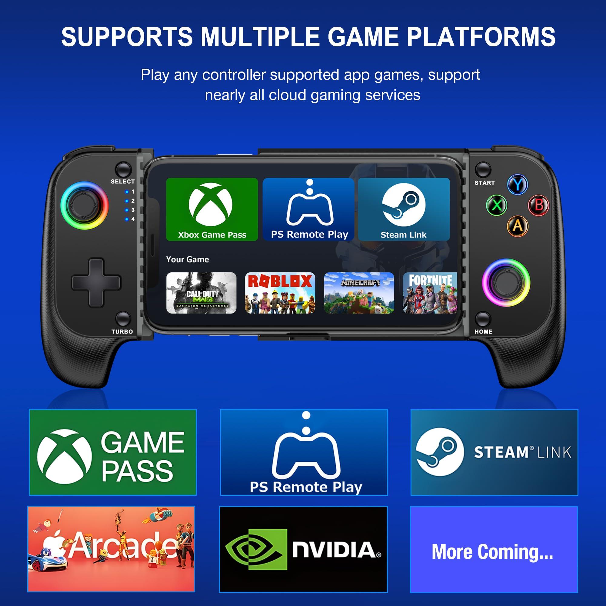 AXYBCOOL Mobile Game Controller for iphone/Android, Wireless Phone Controller with Phone Case Support, Gaming Controller Support Xbox Game Pass, PlayStation, Steam Link,Minecraft - Image 3