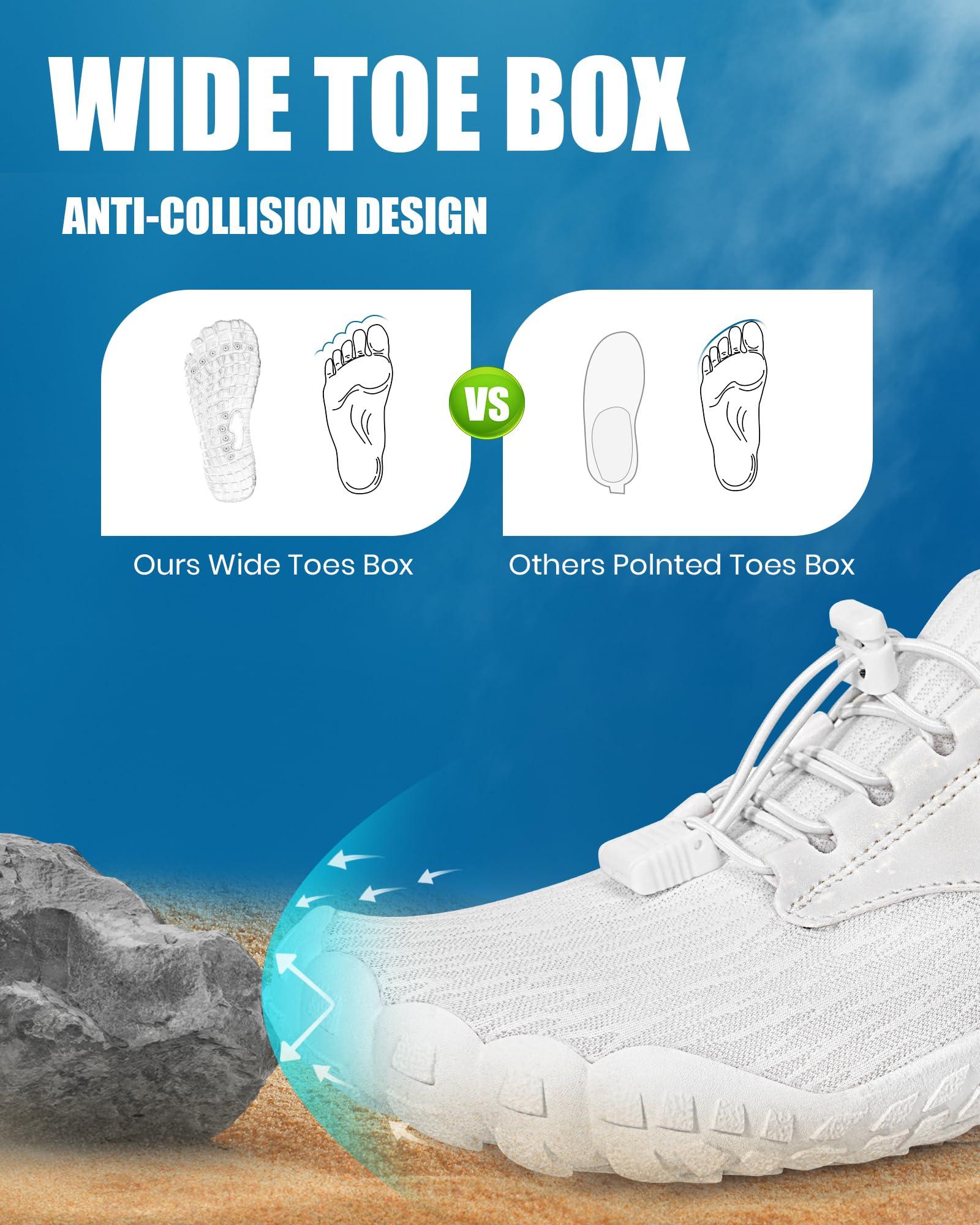 Yoyumtz Hike Barefoot Water Shoes Women Men, Newly Water-Drops Pattern Pro Minimalist Shoe Quick Dry Wide Toe Breathable & Non-Slip for Hiking Beach Aqua Surf Swim - Image 4