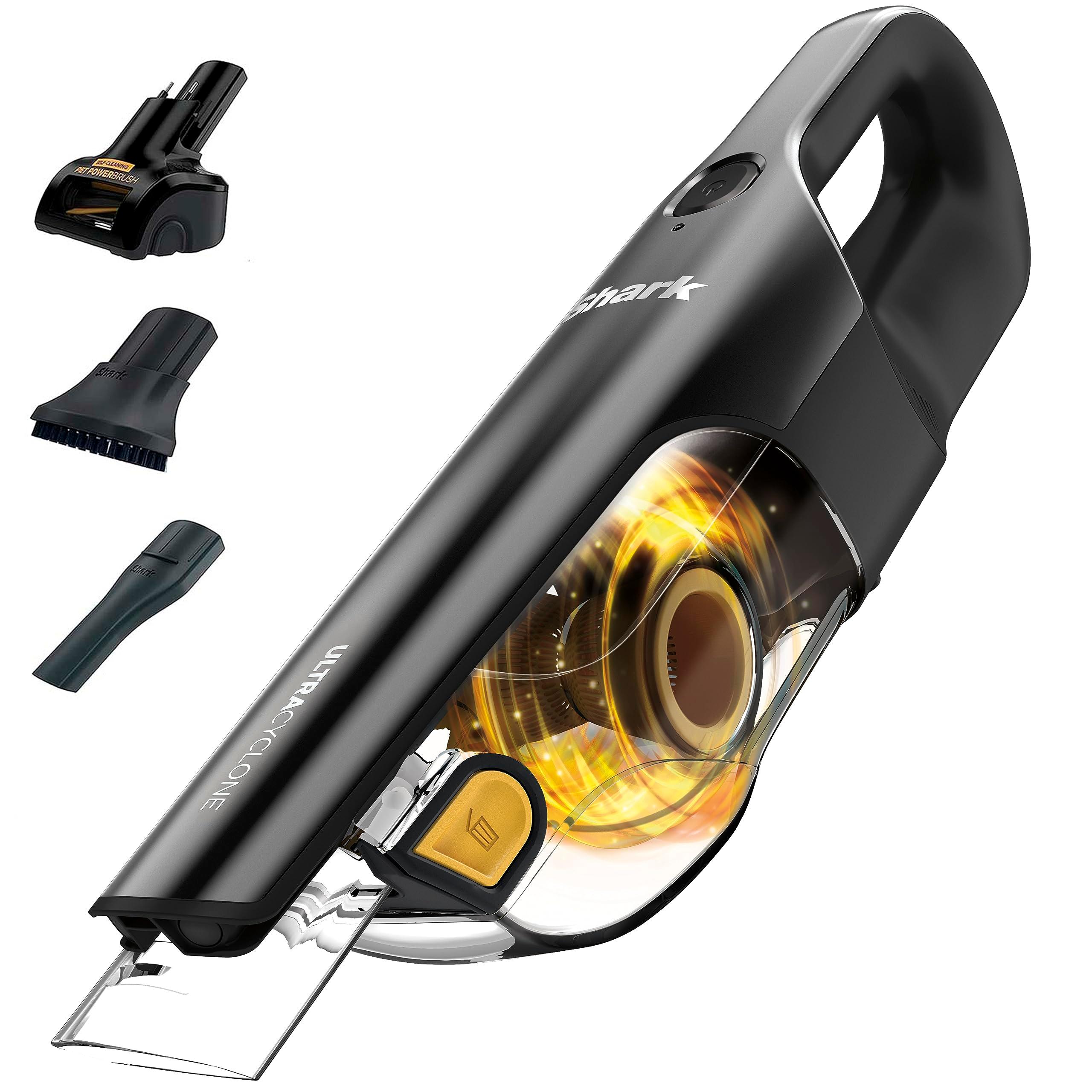 Shark UltraCyclone Pet Pro Plus Cordless Hand Vacuum, Powerful Suction, Handheld Vacuum for Car & Home, Pet Power Brush, Crevice Tool, Scrubbing Brush, XL Dust Cup, Black, CH951