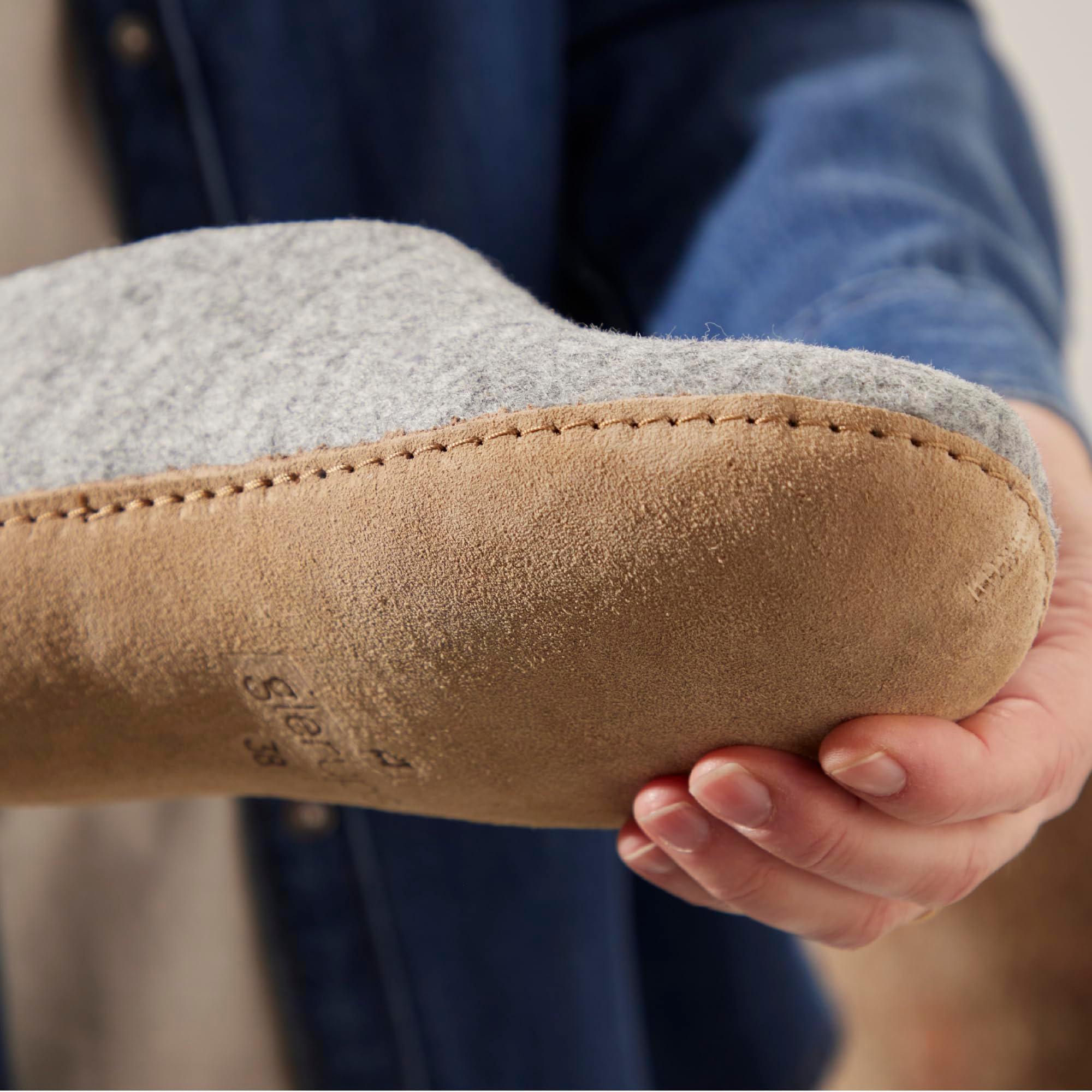 Glerups 100% quality wool mix Slipper with leather sole - Unisex Slip-on - Image 4