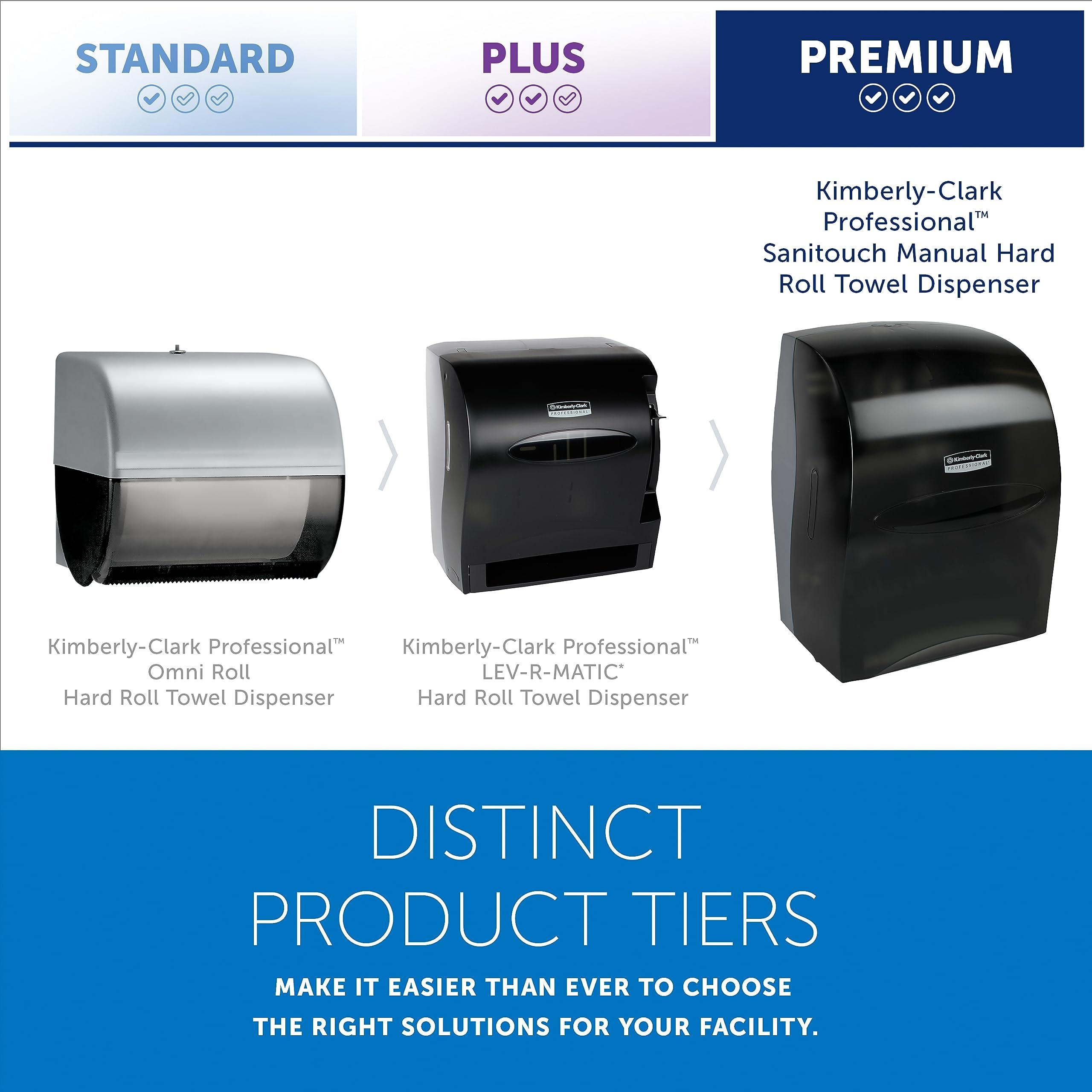 Kimberly-Clark Professional Sanitouch Manual Universal Hard Roll Paper Towel Dispenser (09990), Black, 1.5" Core Compatible for Commercial Hand Towels, Wall Mounted (Qty 1) - Image 11