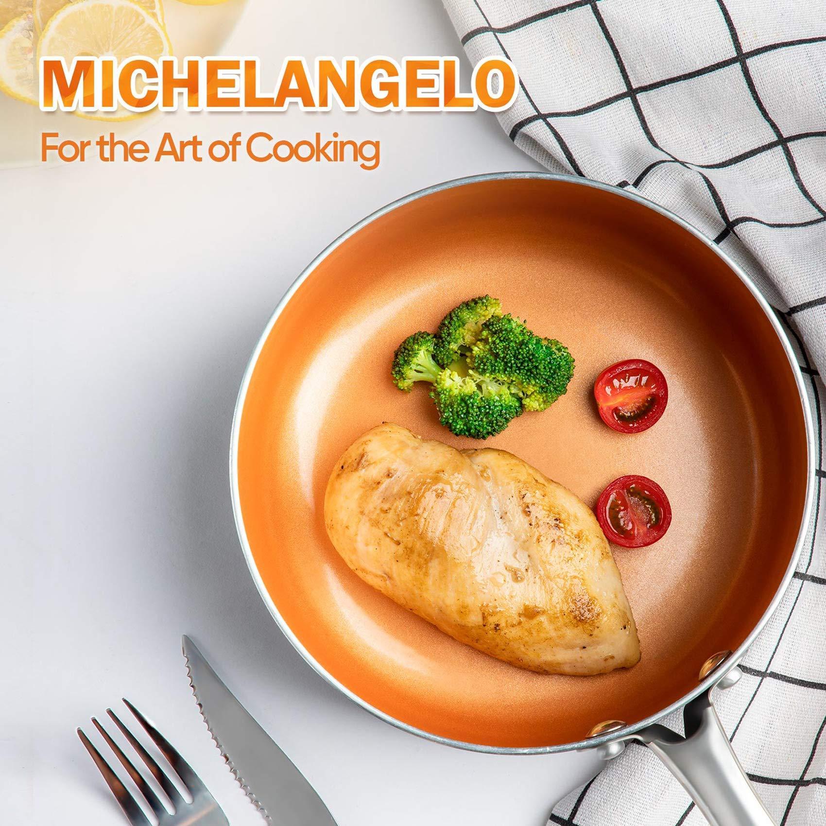 MICHELANGELO Frying Pan with Lid, Nonstick 8 Inch Frying Pan with Ceramic Titanium Coating, Copper Fry Pan with Lid, Small Fry Pan 8 Inch, Nonstick Fry Pans - Image 8