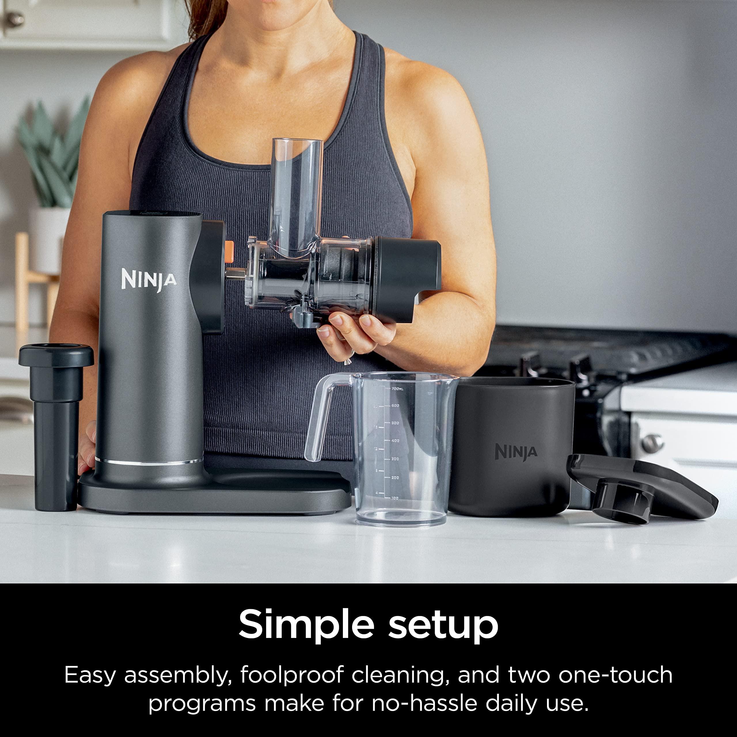 Ninja NeverClog Cold Press Juicer, Powerful Slow Juicer with Total Pulp Control, Countertop, Electric, 2 Pulp Functions, Dishwasher Safe, 2nd Generation, Charcoal, JC151 - Image 7