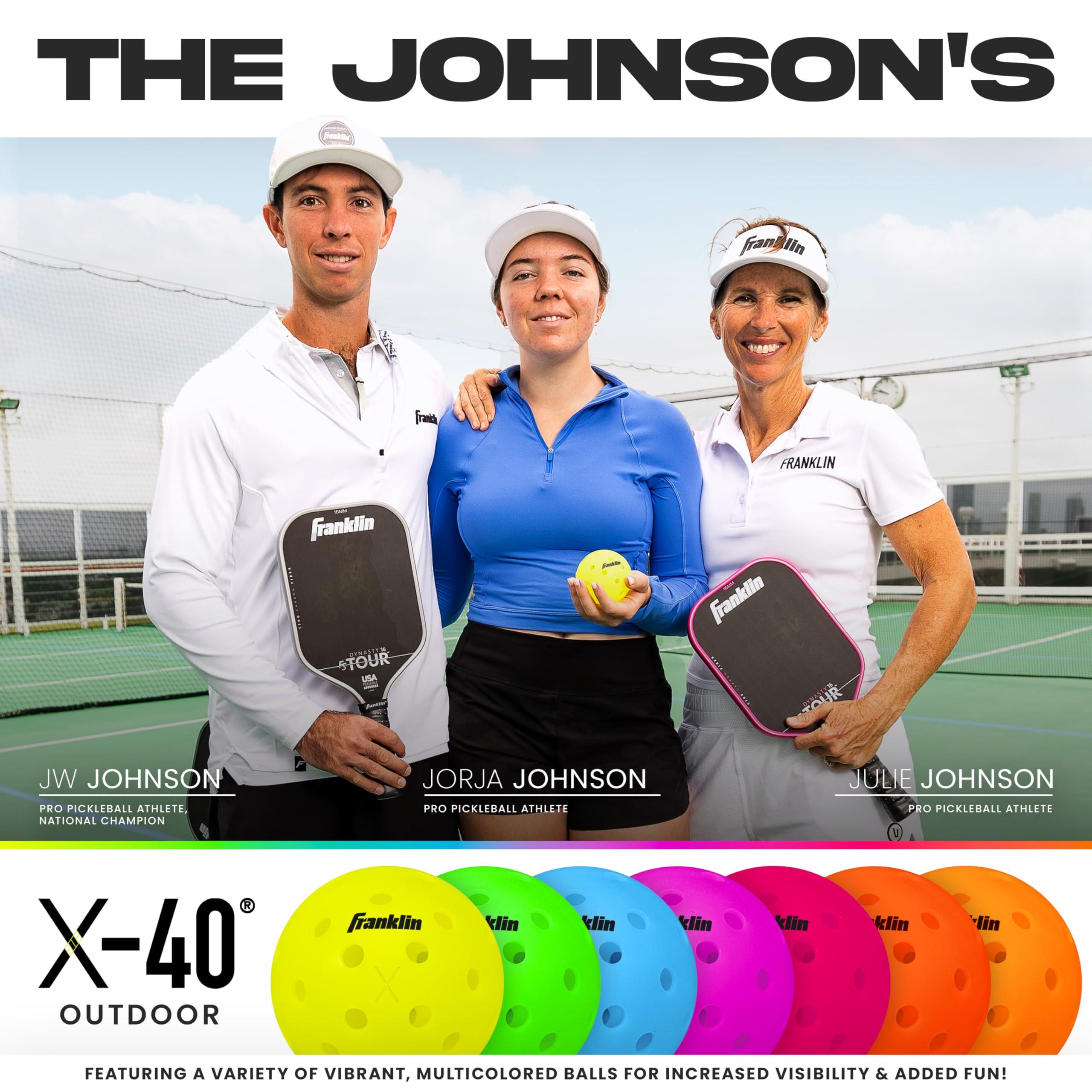 Franklin Sports X-40 Outdoor Pickleballs - Official Ball of USA Pickleball, APP Tour + Pickleball US Open - 3 Packs, 12 Packs, 36 Pickleball Buckets, 50, 100 + 400 Bulk Packs of Regulation Pickleballs - Image 9