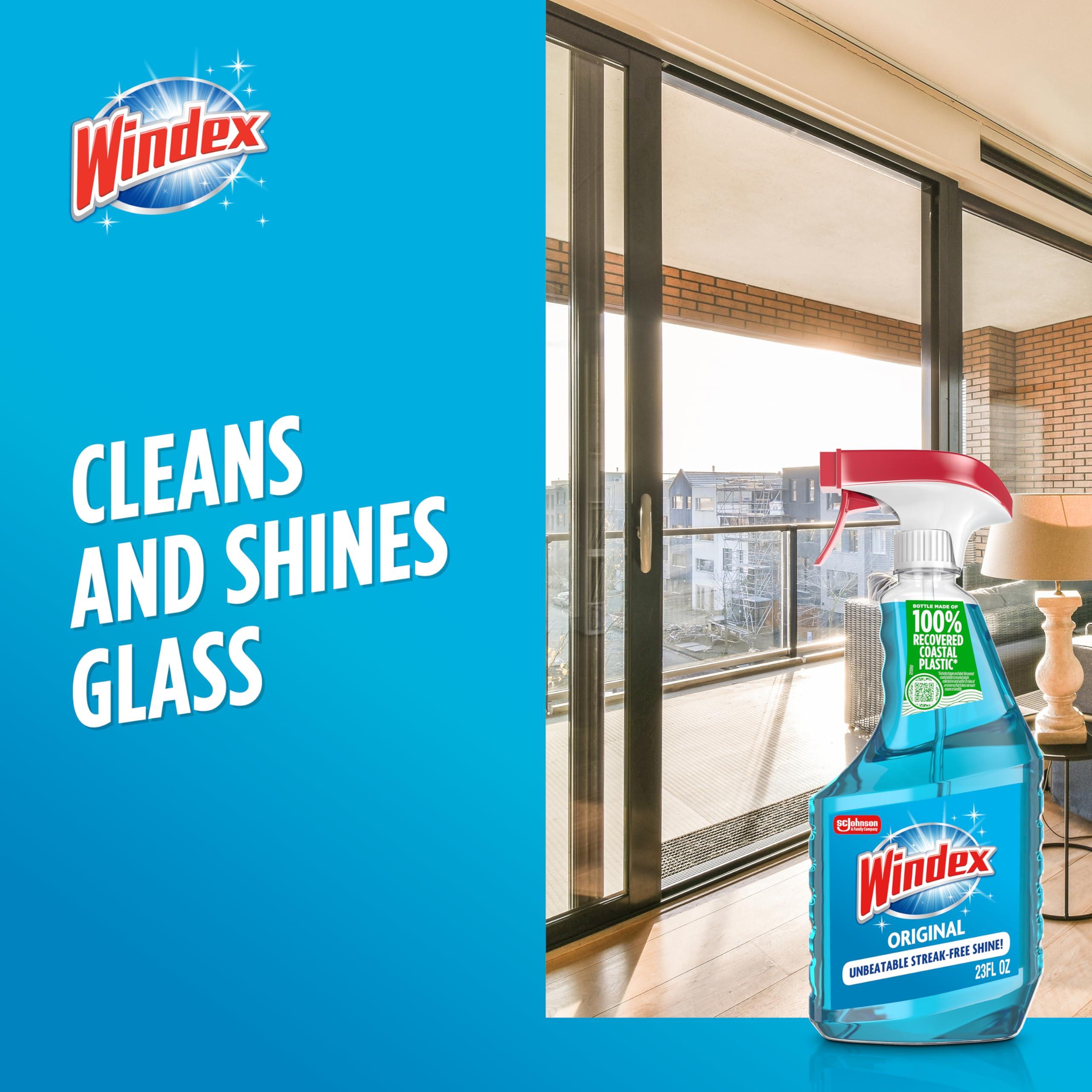 Windex Glass and Window Cleaner Spray Bottle, Packaging Designed to Prevent Leakage and Breaking, Surface Cleaning Spray, Original Blue Scent, 23 Fl Oz - Image 5