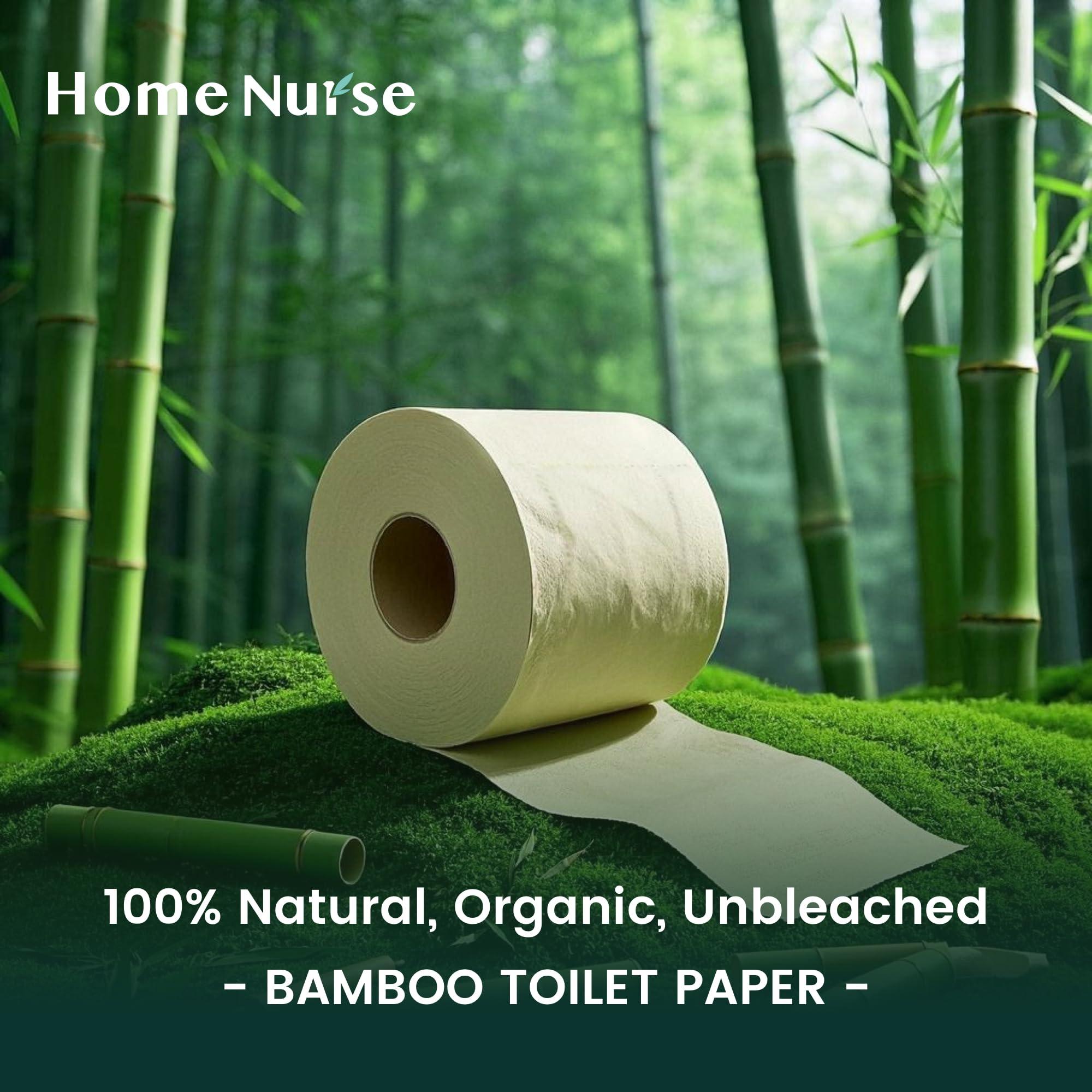 Home Nurse Bamboo Toilet Paper Unbleached, 4-Ply, 24 Rolls, Fragrance Free, Septic Safe, Zero Plastic - Image 2