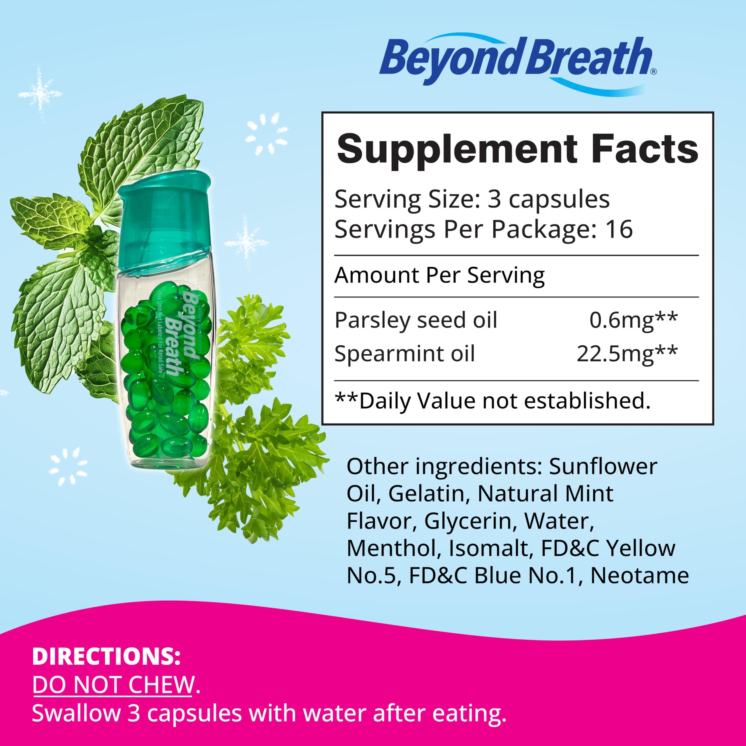 Beyond Breath Breath Freshening Capsules, Fresher Breath From Inside-Out, Even Works On Bad Breath From Garlic, Lasts Up To 8 Hours, 50 Capsules - Image 8