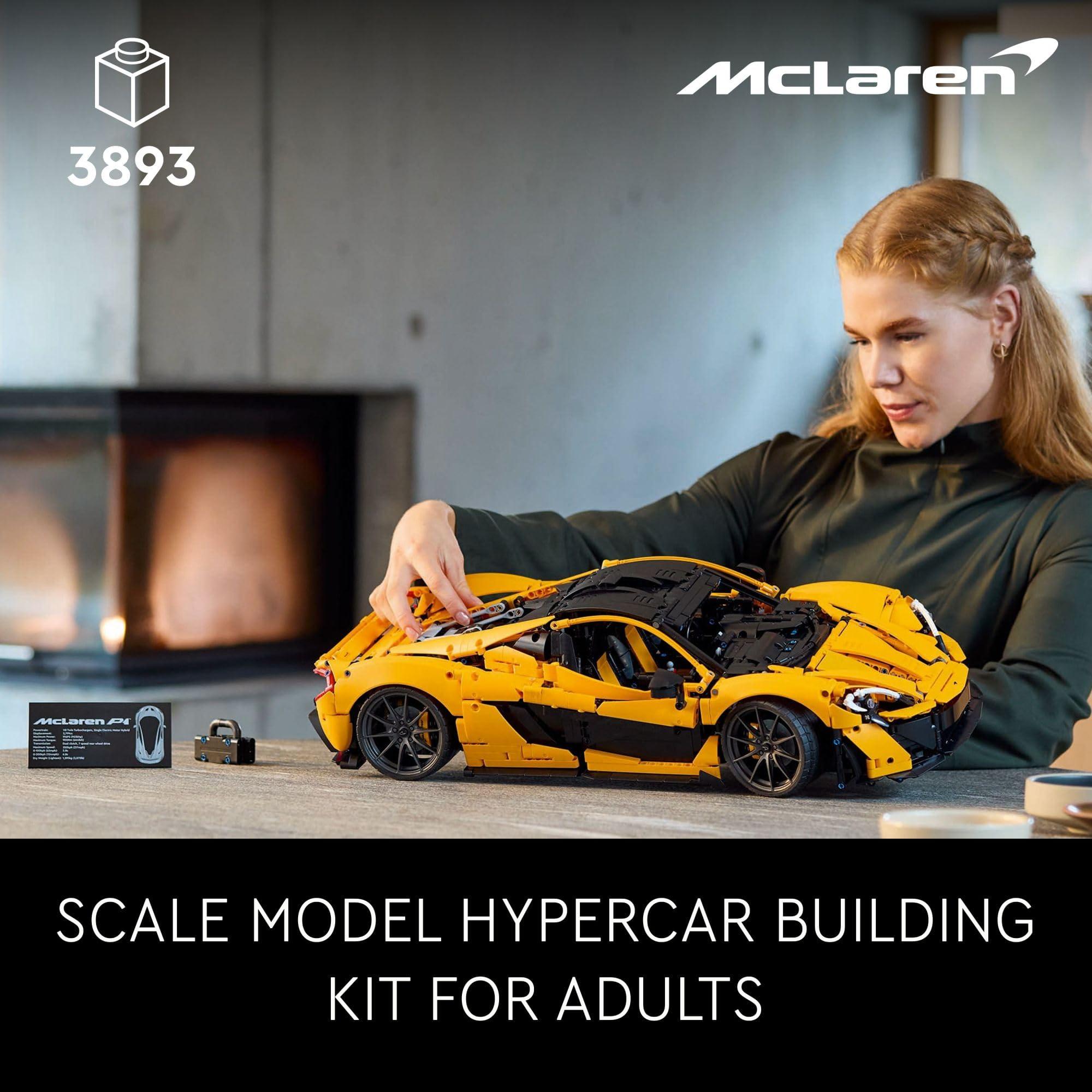 LEGO Technic McLaren P1 Hypercar Building Set, F1 Gift for Adults, Formula 1 Race Car Collectible Model with V8 Piston Engine and 7-Speed Gearbox, 42172 - Image 3