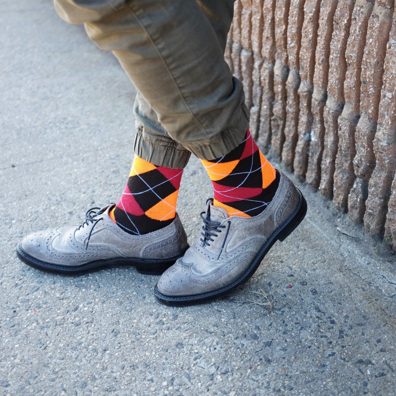 Falari Men Colorful Funny Novelty Crazy Combed Casual Dress Socks & Argyle Socks - Image 4