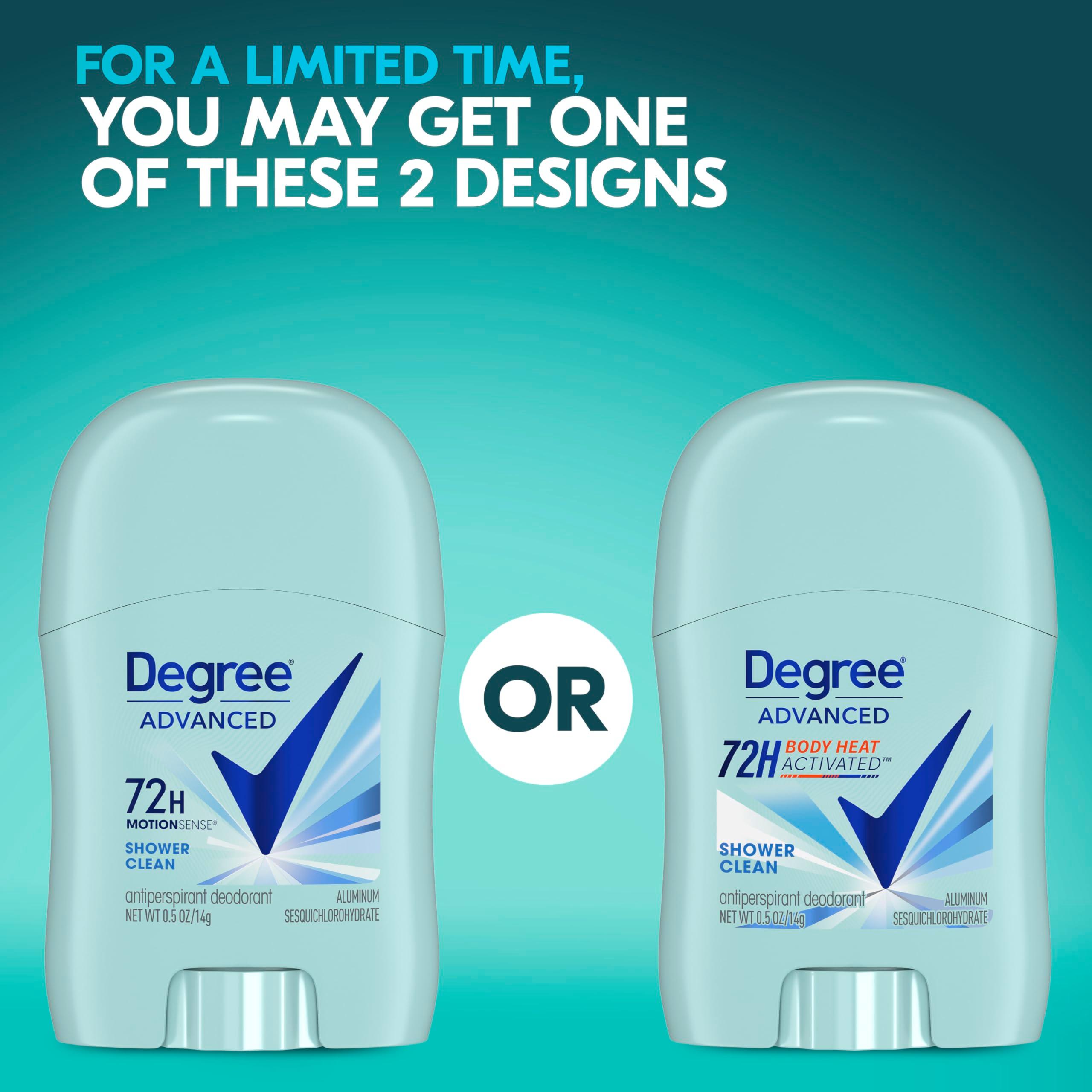 Degree Antiperspirant Deodorant Shower Clean 72-Hour Sweat & Odor Protection Antiperspirant for Women with Body Heat Activated Technology 0.5 oz - Image 3