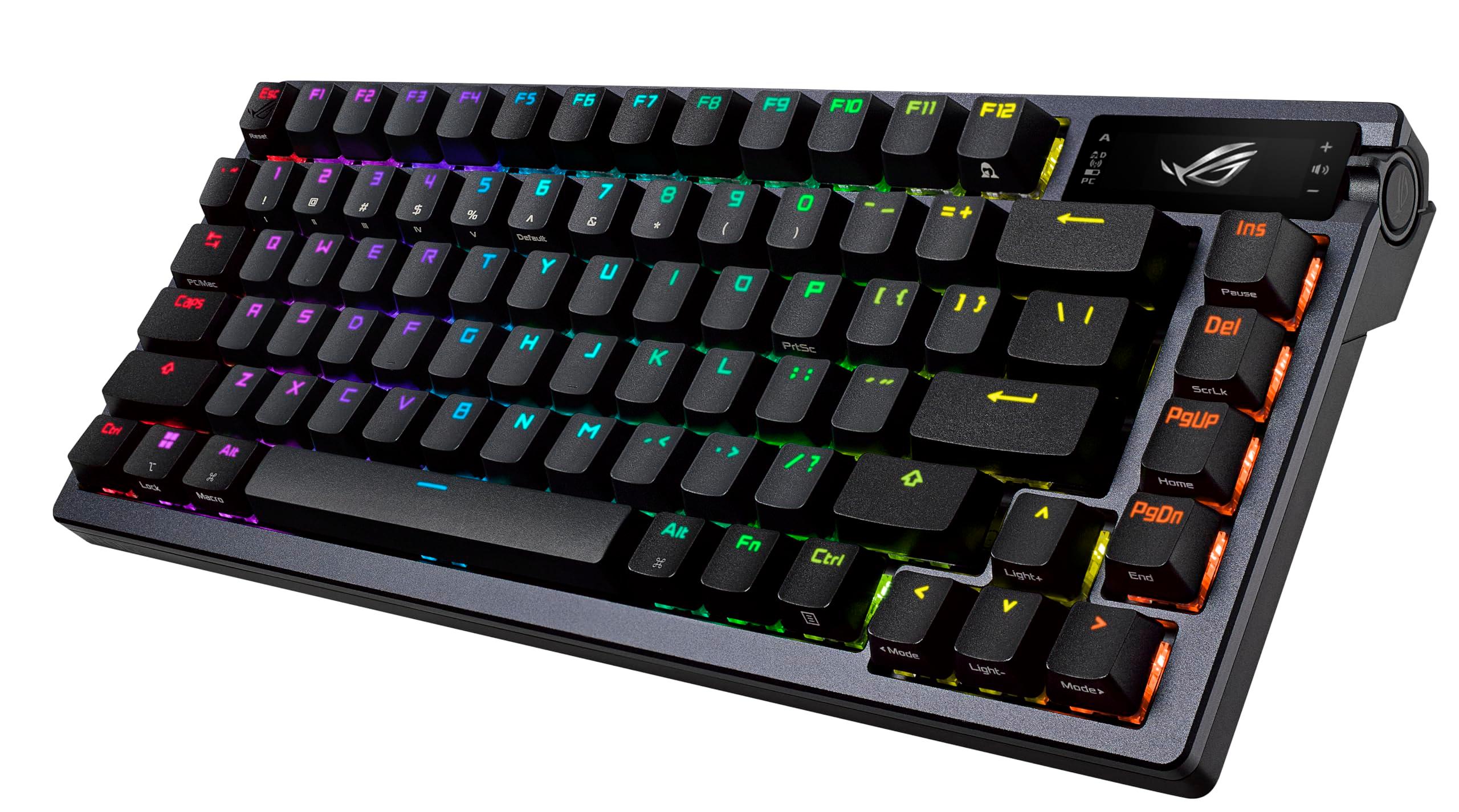 ASUS ROG Azoth 75 Wireless DIY Custom Gaming Keyboard, OLED Display, Gasket-Mount, Three-Layer Dampening, Hot-Swappable Pre-lubed ROG NX Snow Switches & Keyboard Stabilizers, PBT Keycaps, RGB - Image 4