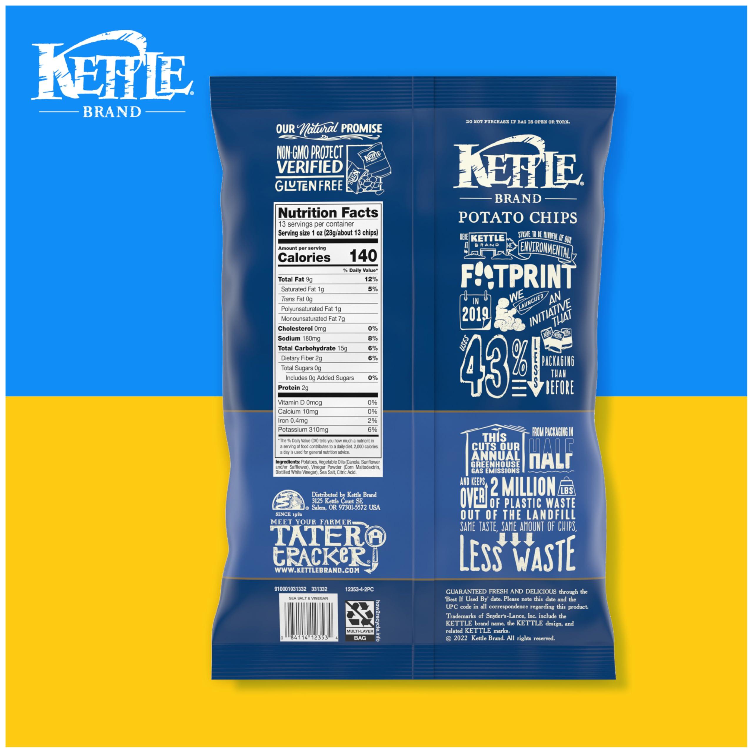 Kettle Brand Potato Chips Sea Salt & Vinegar Kettle Chips, 13 Oz - Image 6