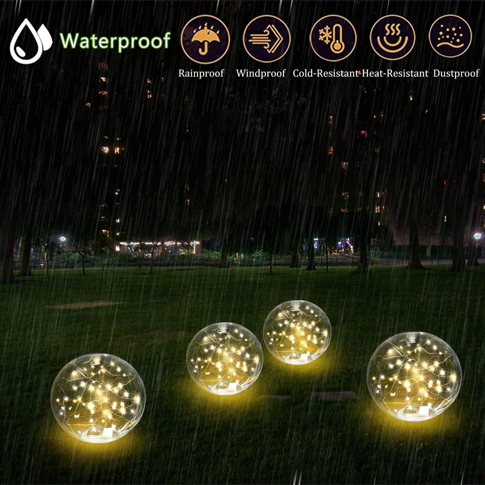 Solar Powered Floating Pool Lights - 14" Inflatable Waterproof Floating Light UP Pool Glow Balls, 3000K Warm-White Led Pool Lights That Float for Party Decorations, Outdoor Patio Detor (2 Pack) - Image 4